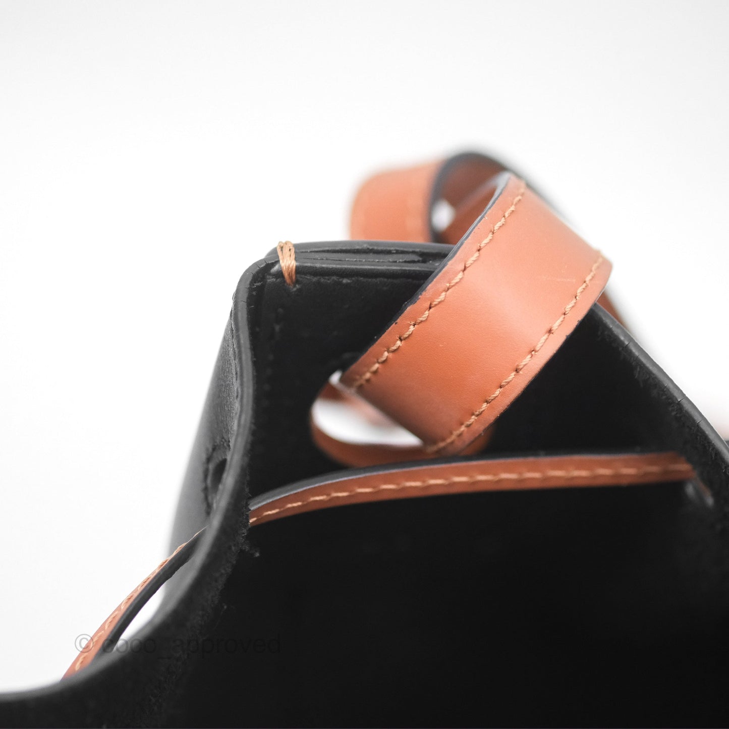 Loewe Small Balloon Bucket Bag Black Tan Calfskin