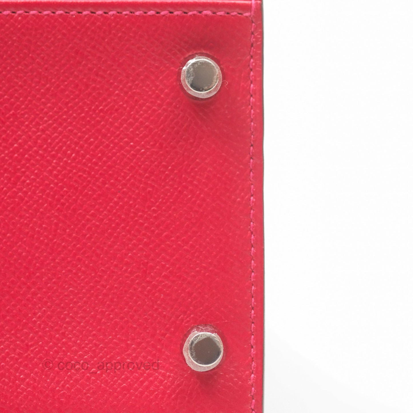 Hermès Kelly 32 Sellier Rouge Casaque Q5 Epsom Palladium Hardware