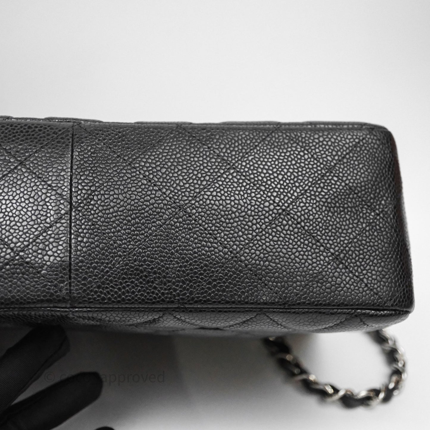Chanel Jumbo Single Flap Black Caviar Silver Hardware
