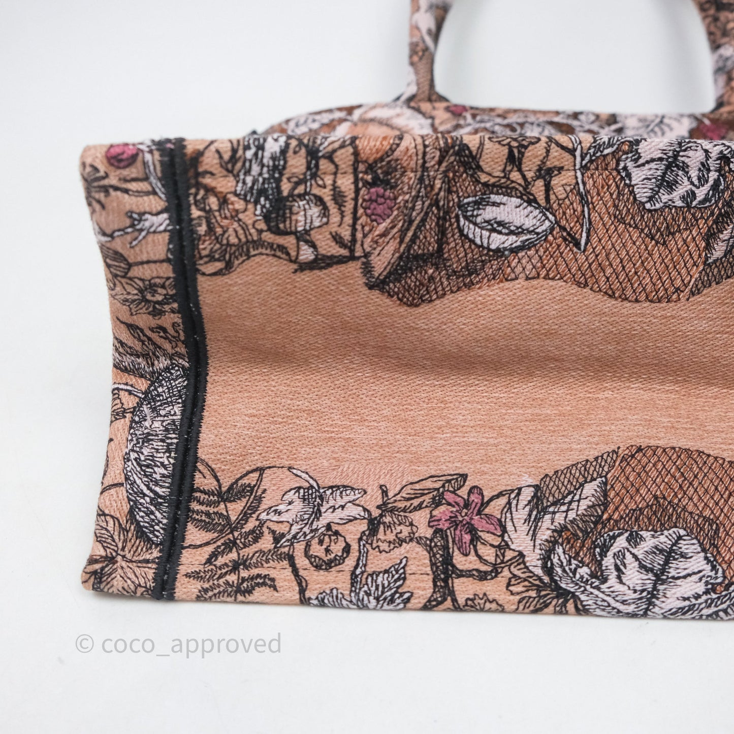 Christian Dior Medium Jardin Magique Book Tote Embroidered Power Pink Canvas