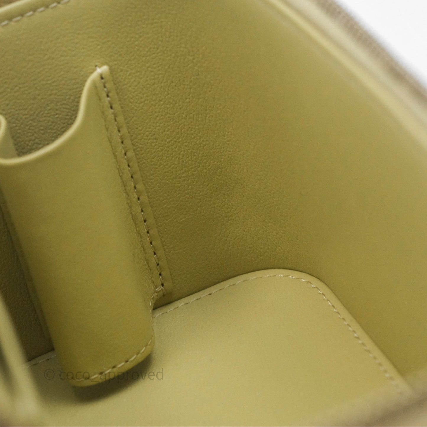 Chanel Top Handle Vanity with Chain Olive Green Lambskin Aged Gold Hardware