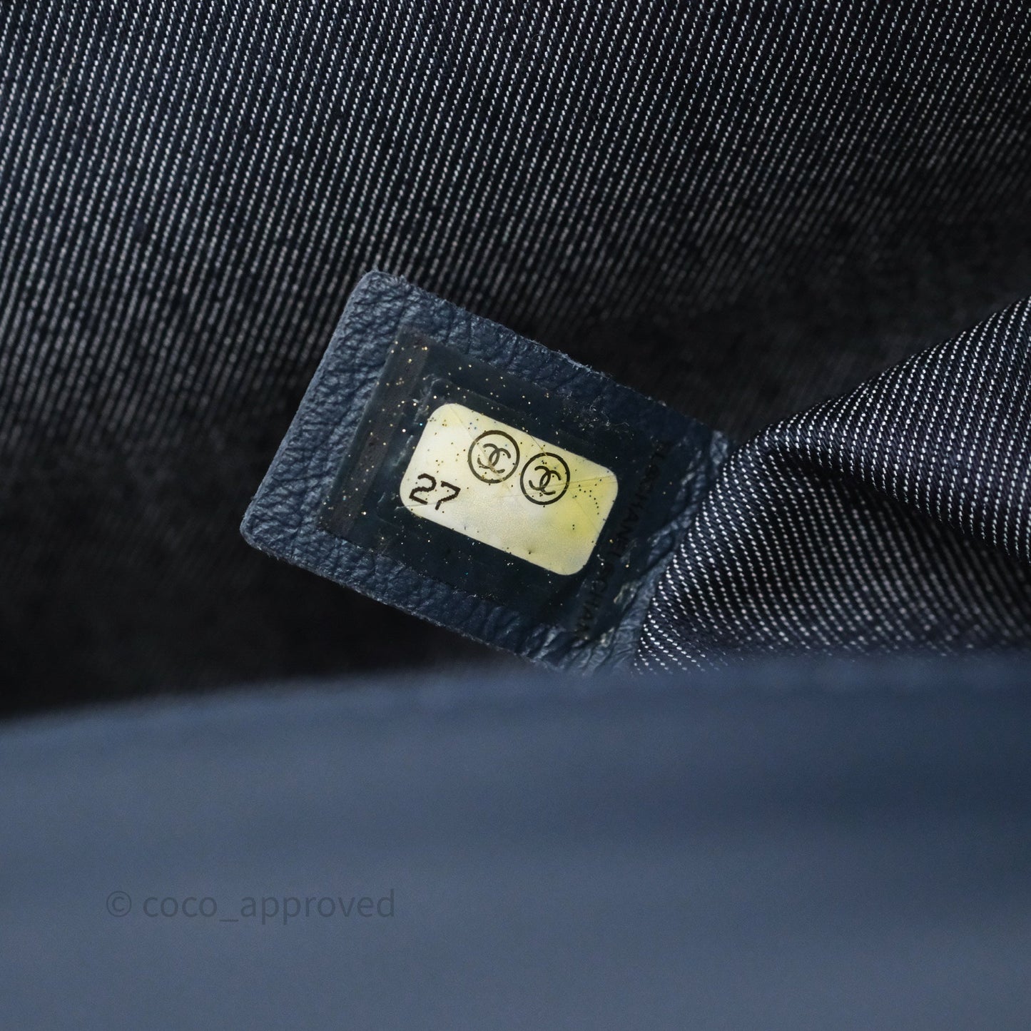 Chanel CC Mania Flap Bag Navy Lambskin Gold Hardware