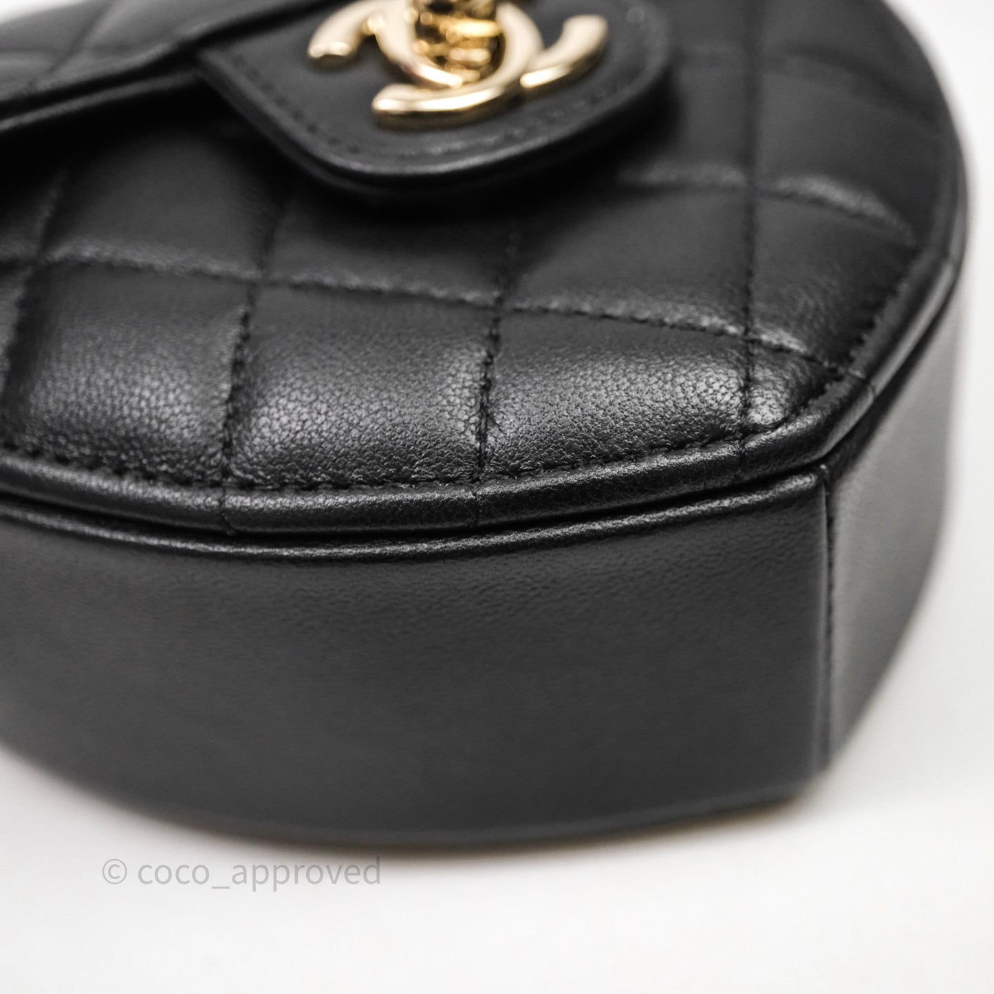 Chanel Small Heart Bag Black Lambskin Gold Hardware