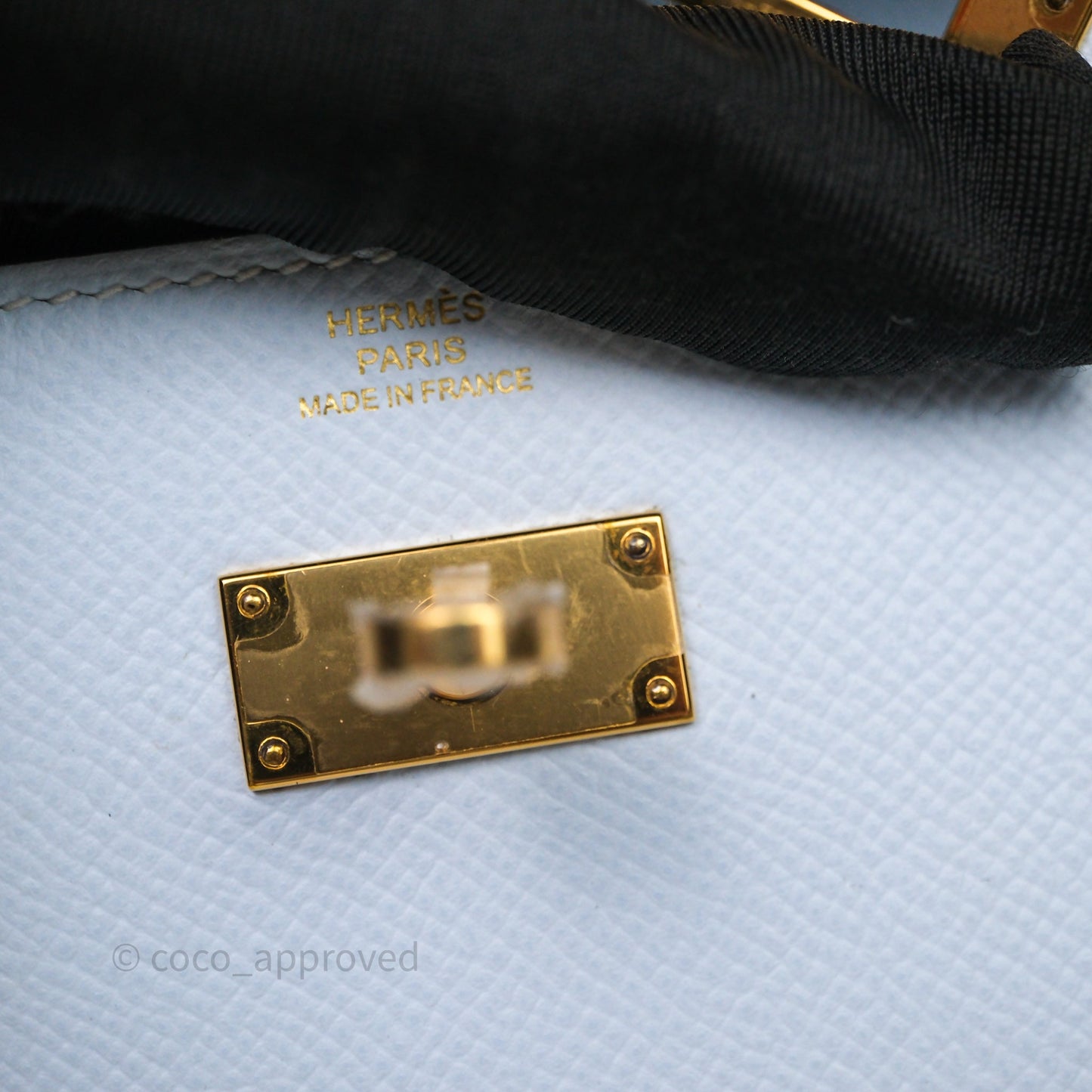 Hermes Kelly To Go Bleu Brume Epsom Gold Hardware