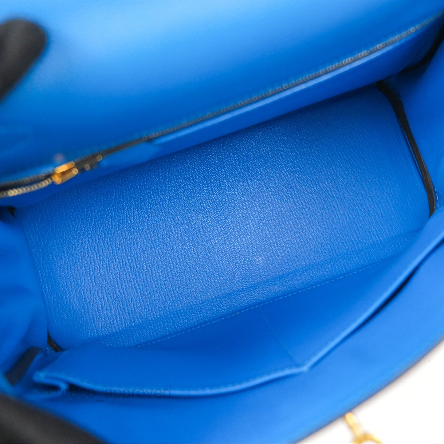 Hermès Retourne Kelly 28 Blue Evercolor Gold Hardware