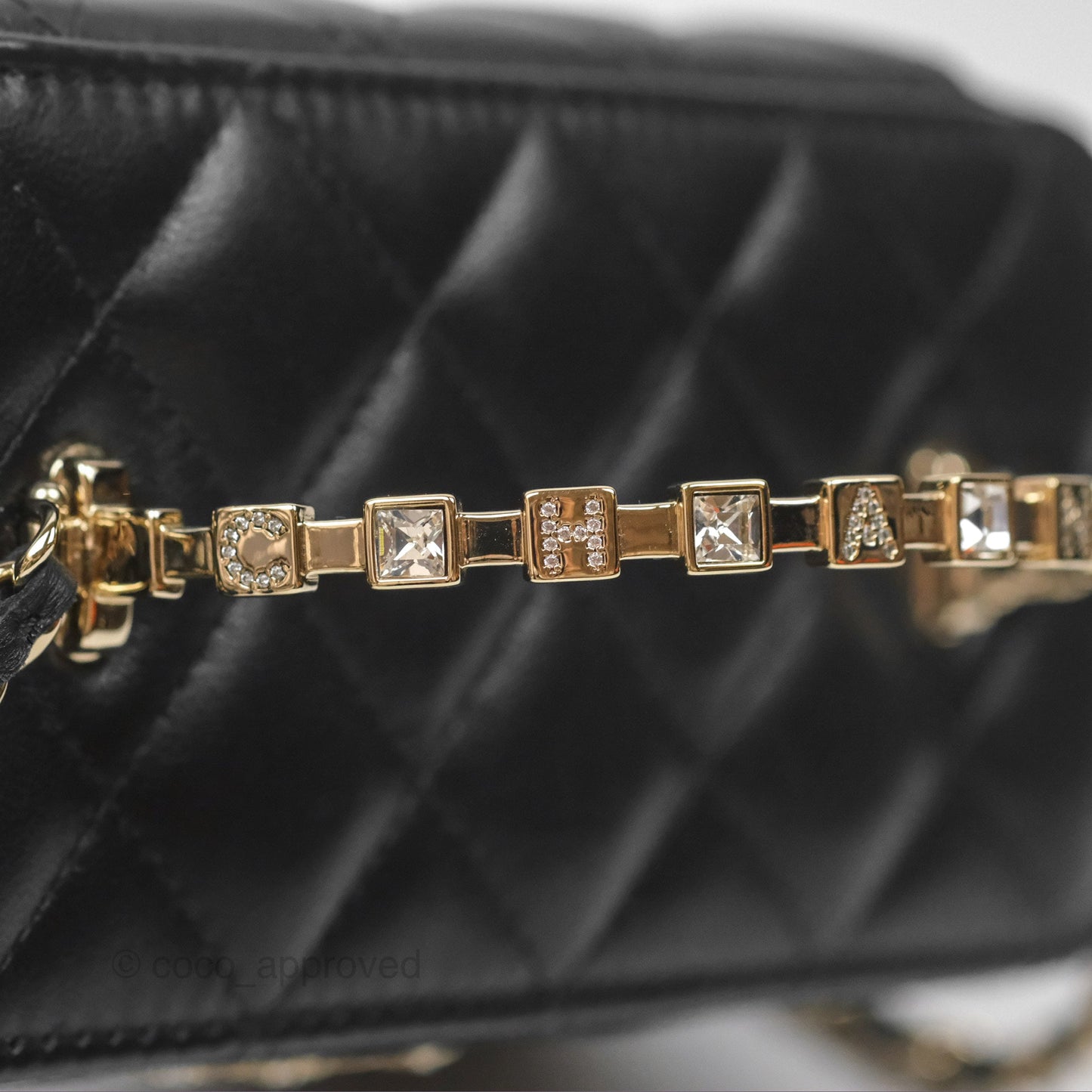 Chanel Vanity Rectangular Top Handle Black Lambskin Gold Hardware