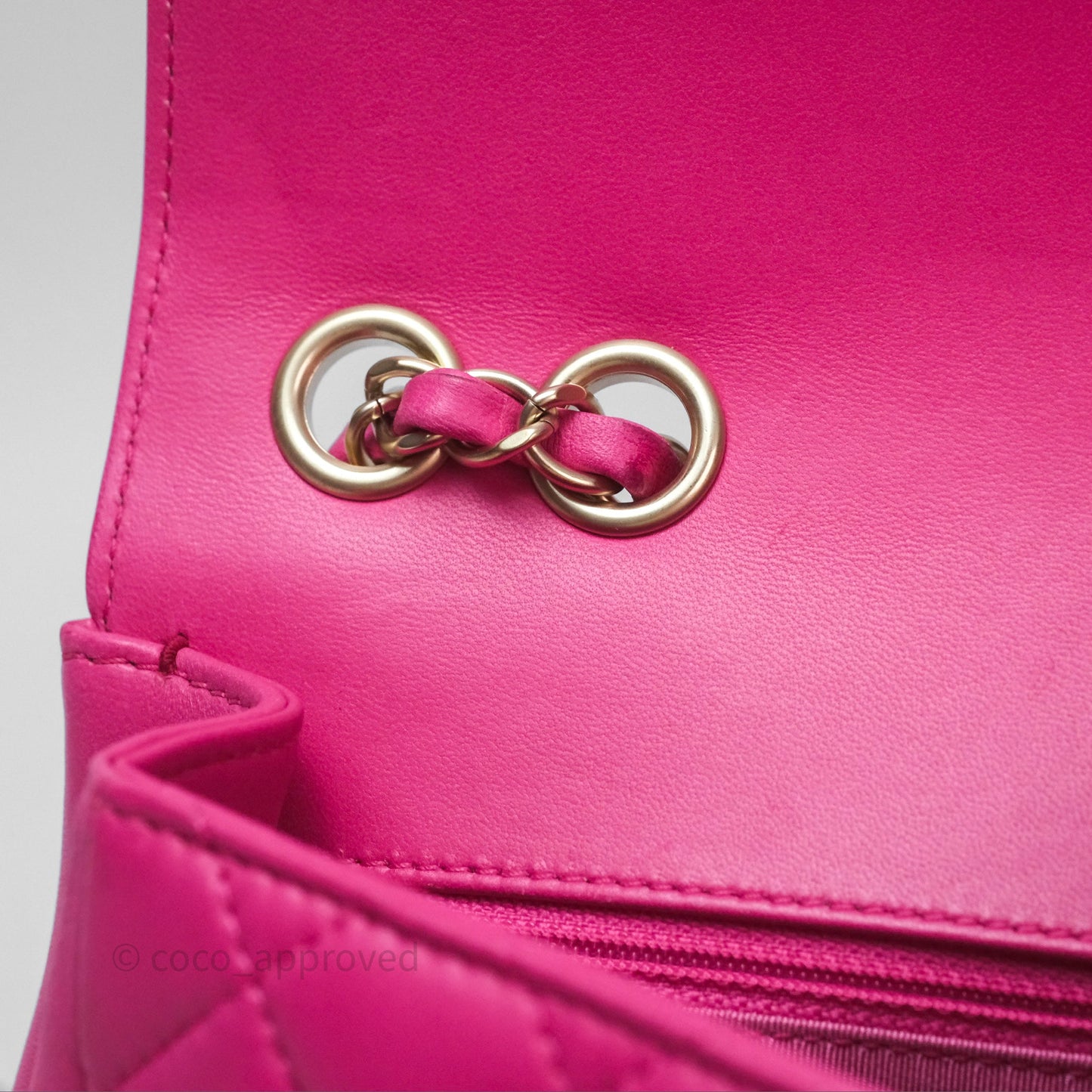 Chanel Quilted Mini Mademoiselle Chic Flap Dark Pink Lambskin Aged Gold Hardware