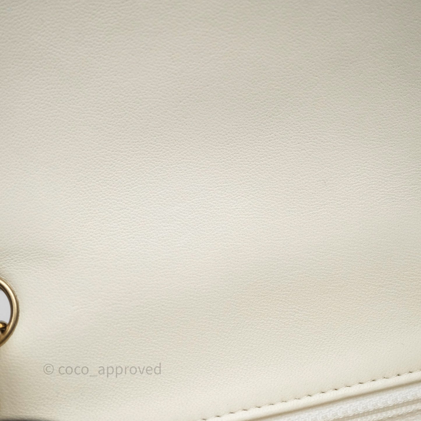 Chanel Quilted Mini Square White Lambskin Gold Hardware