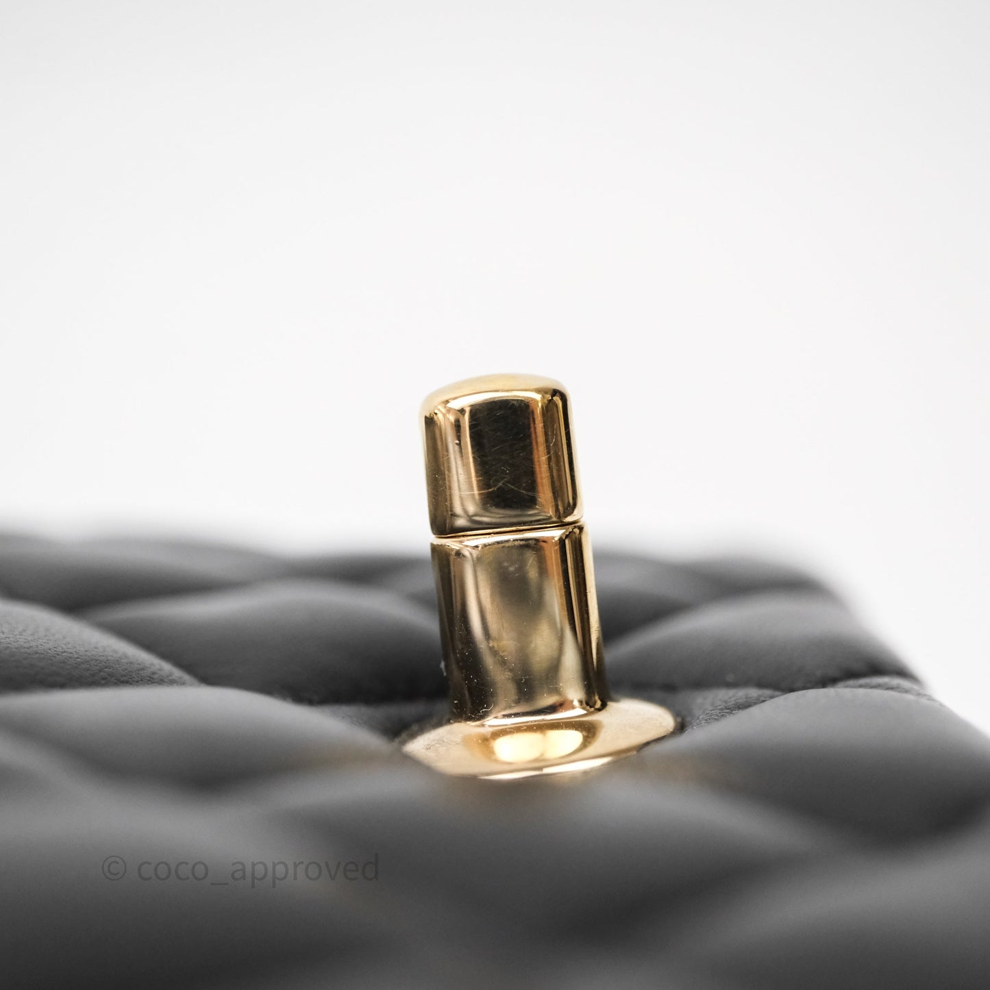 Chanel Mini Square Quilted Black Lambskin Gold Hardware