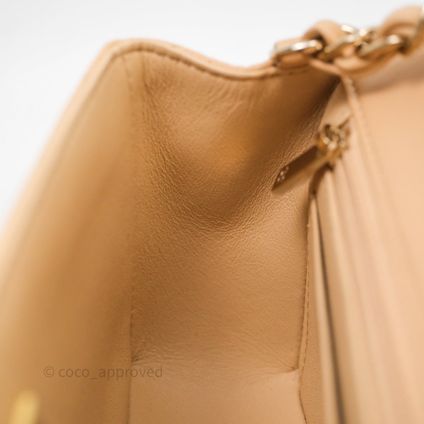 Chanel Mini Rectangular Quilted Beige Lambskin Light Gold Hardware