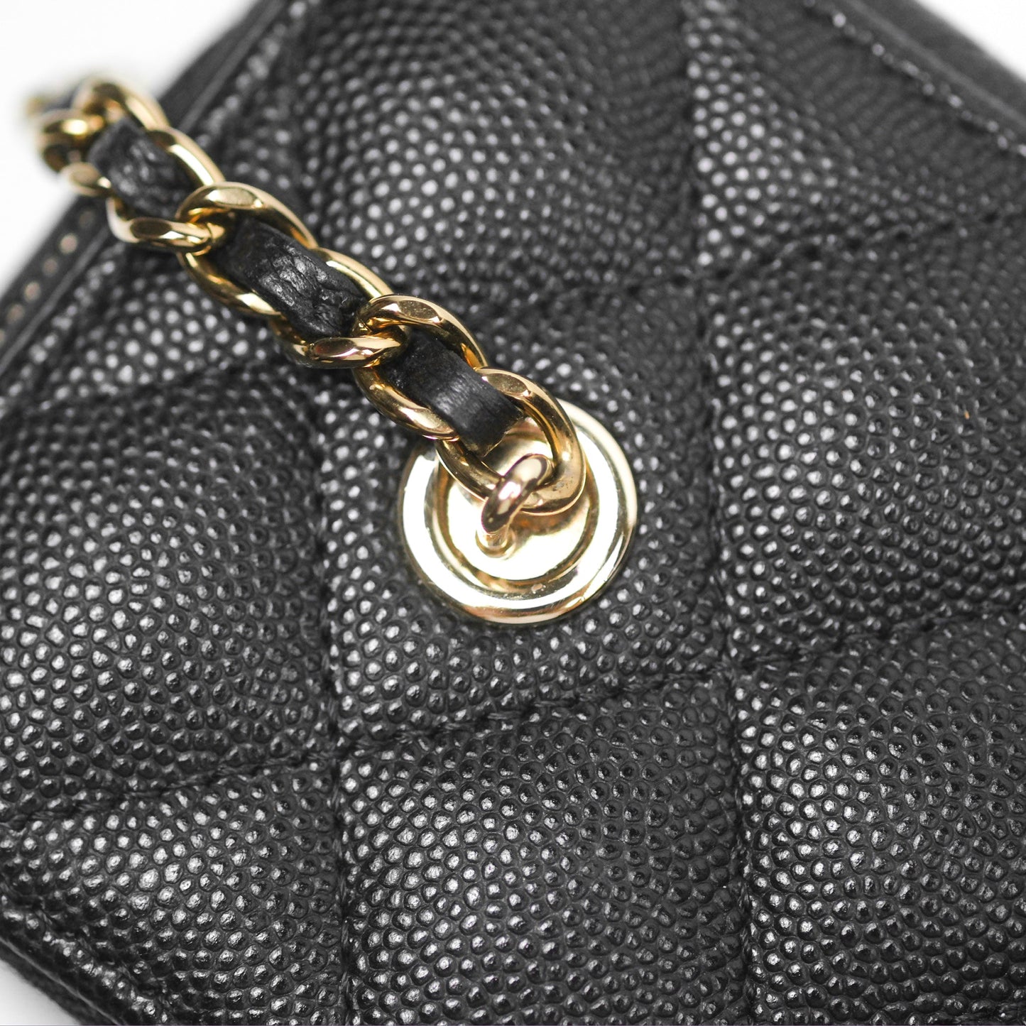 Chanel Vanity Rectangular With Chain Black Caviar Gold Hardware