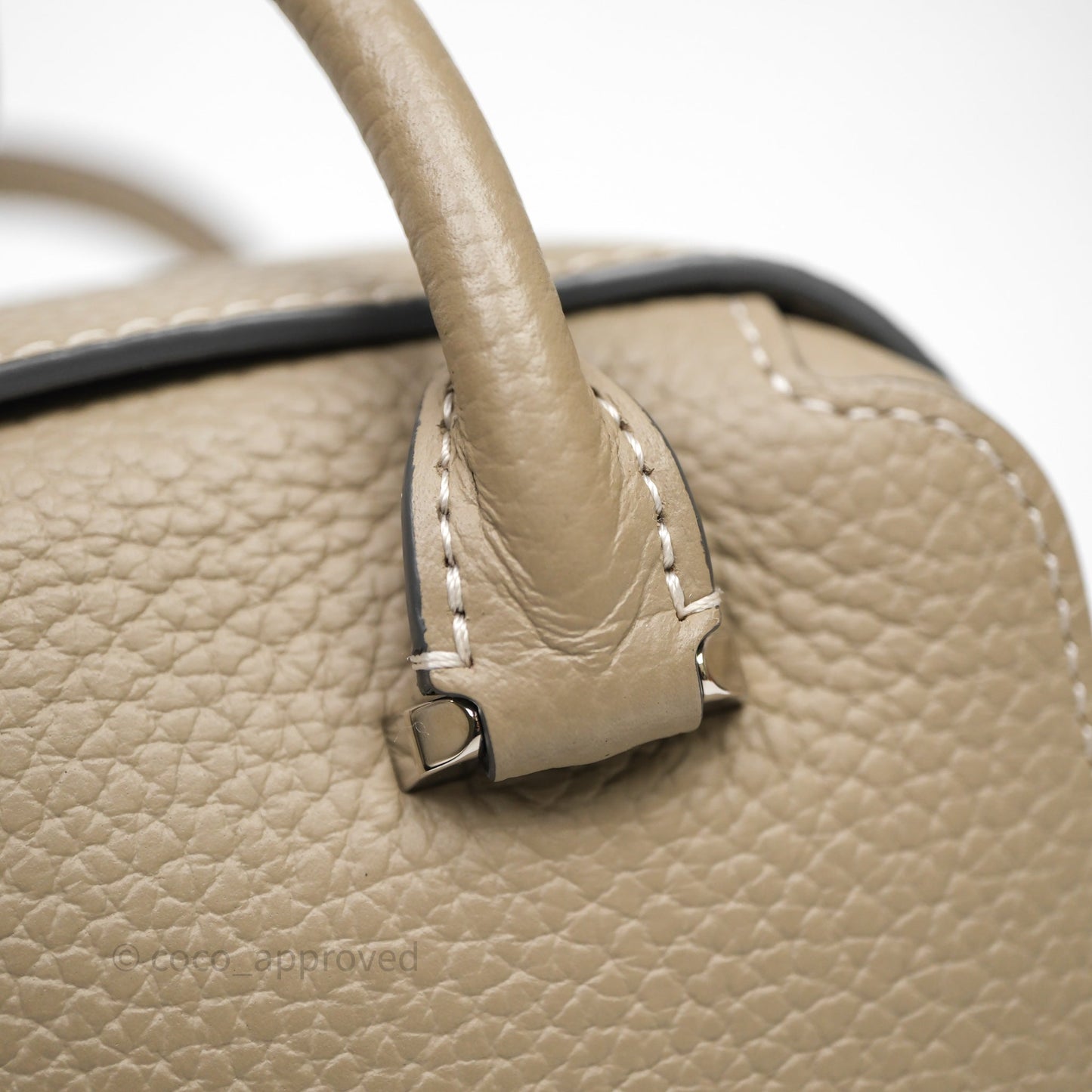 Delvaux Cool Box Nano Ivory Taurillon Soft Grained Calfskin Palladium Hardware