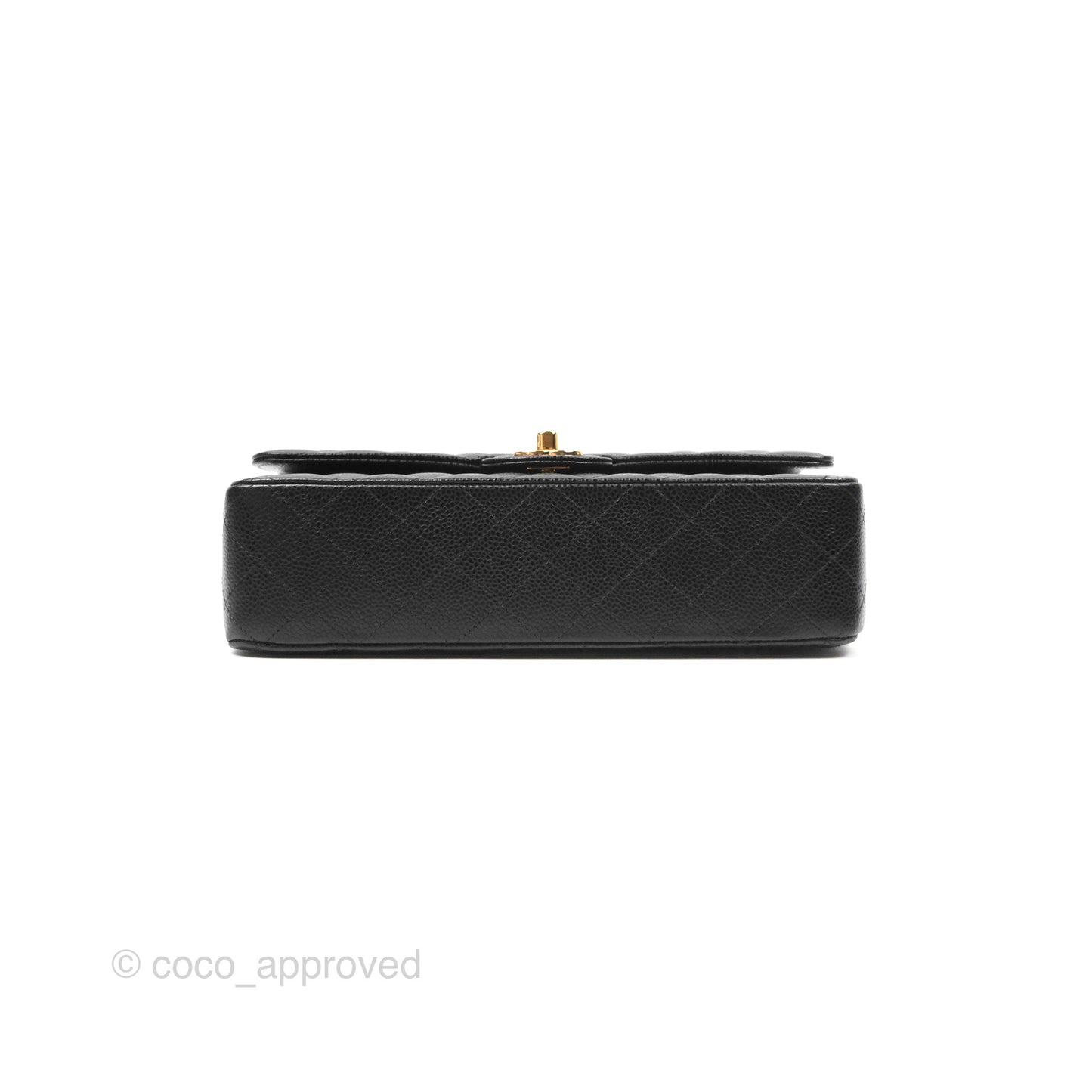 Chanel Classic M/L Medium Flap Quilted Black Caviar Gold Hardware