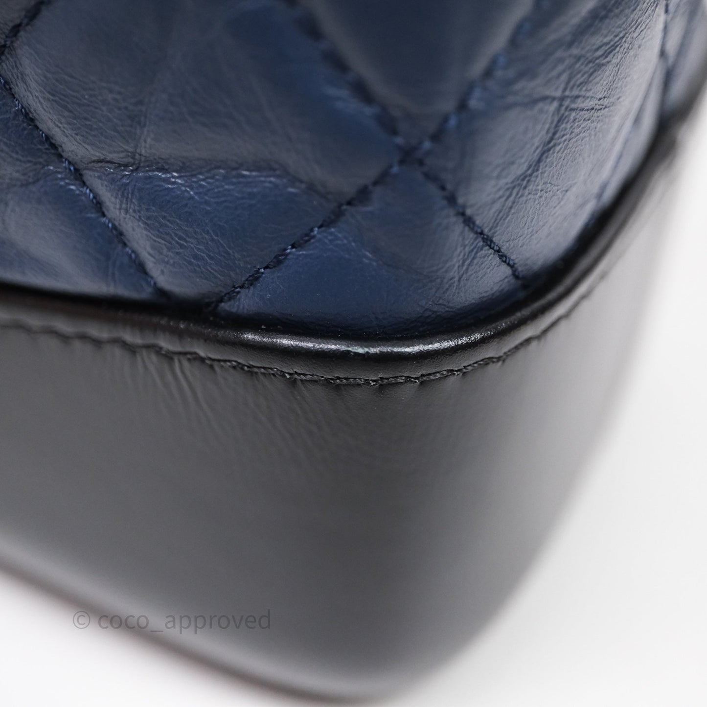 Chanel Small Gabrielle Backpack Quilted Navy Black Aged Calfskin