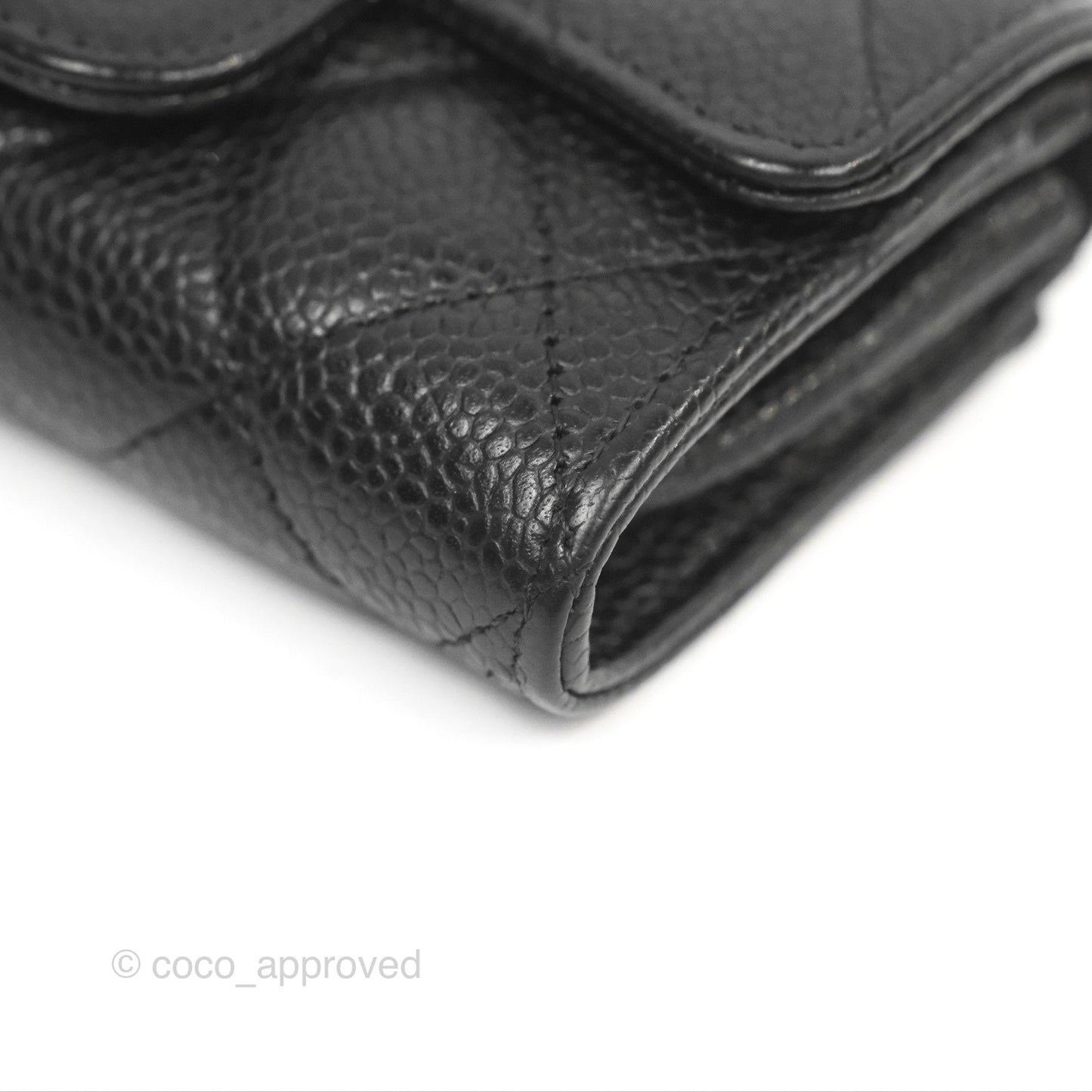 Chanel Classic Flap Card Holder Black Caviar Silver Hardware