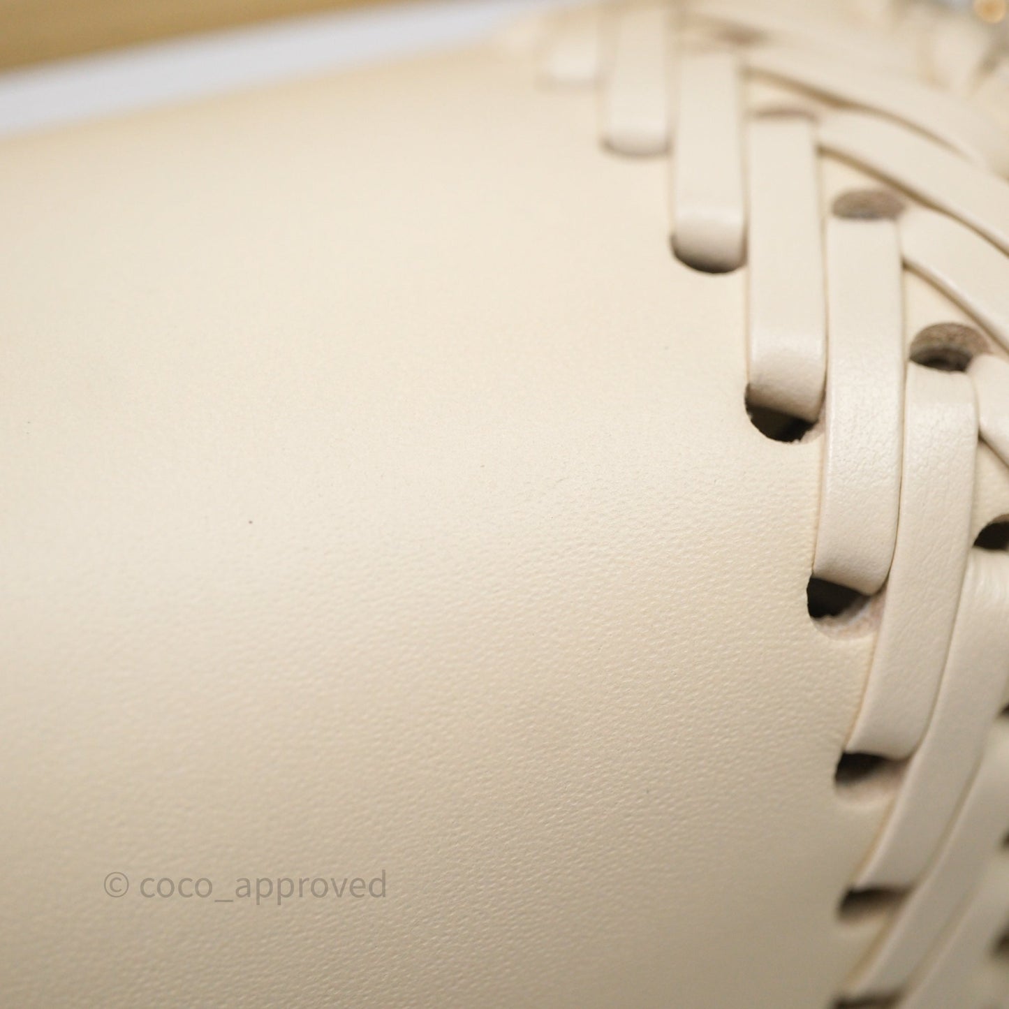 Fendi Braided Leather Baguette Bag Ivory Gold Hardware