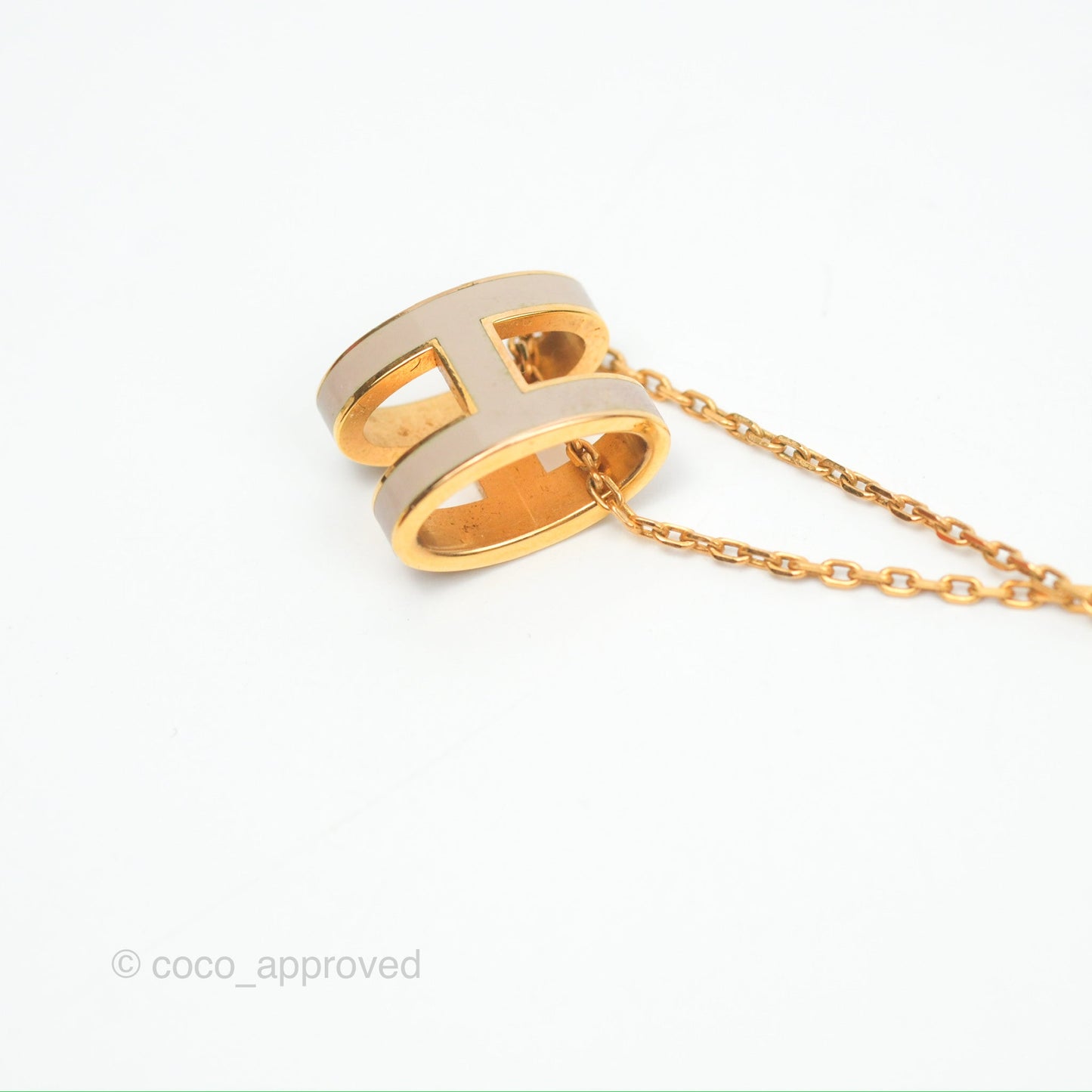 Hermès Pop H Marron Glace Pendant Necklace Gold Hardware