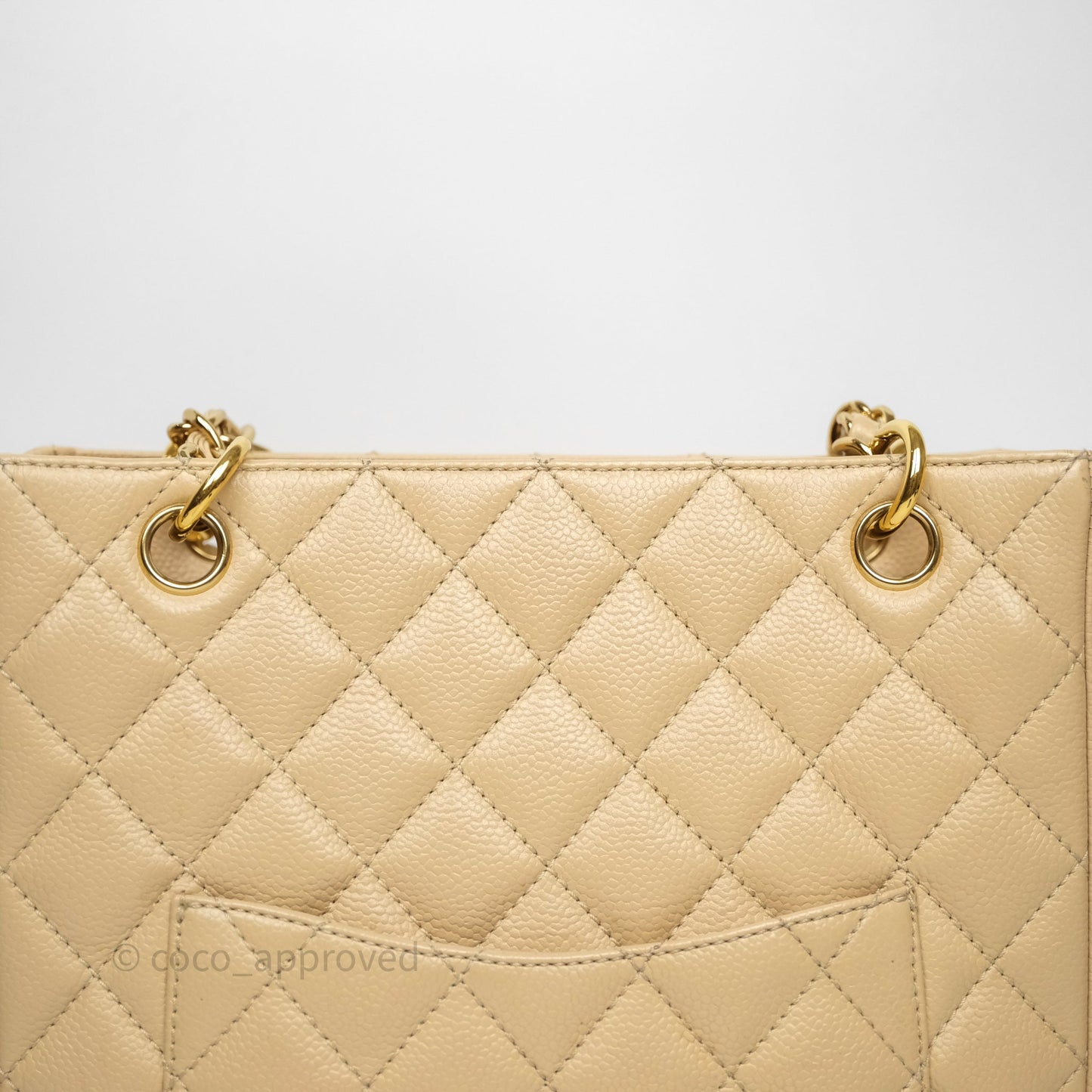 Chanel PST Tote Beige Caviar Gold Hardware