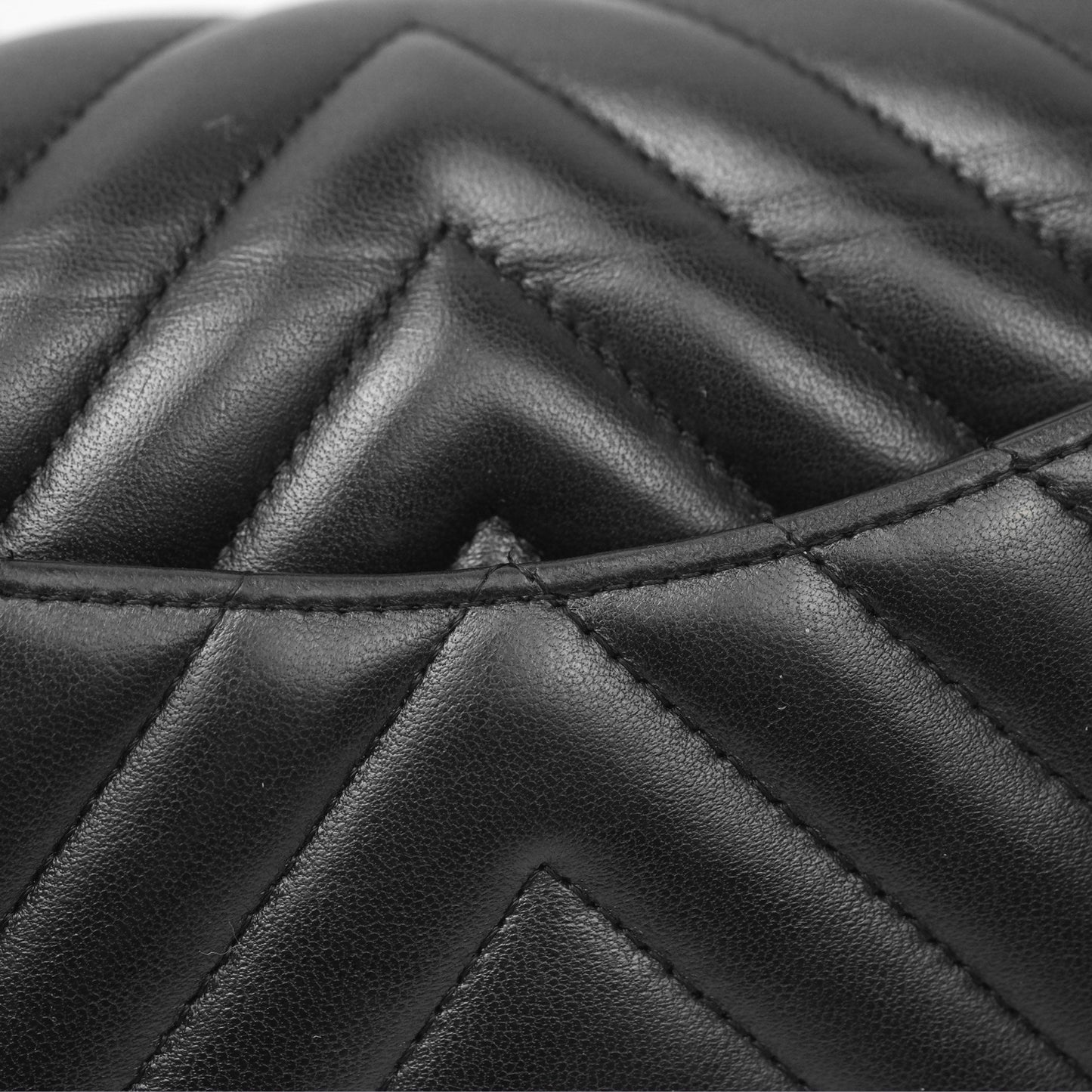 Chanel Chevron Mini Rectangular Black Lambskin Aged Gold Hardware