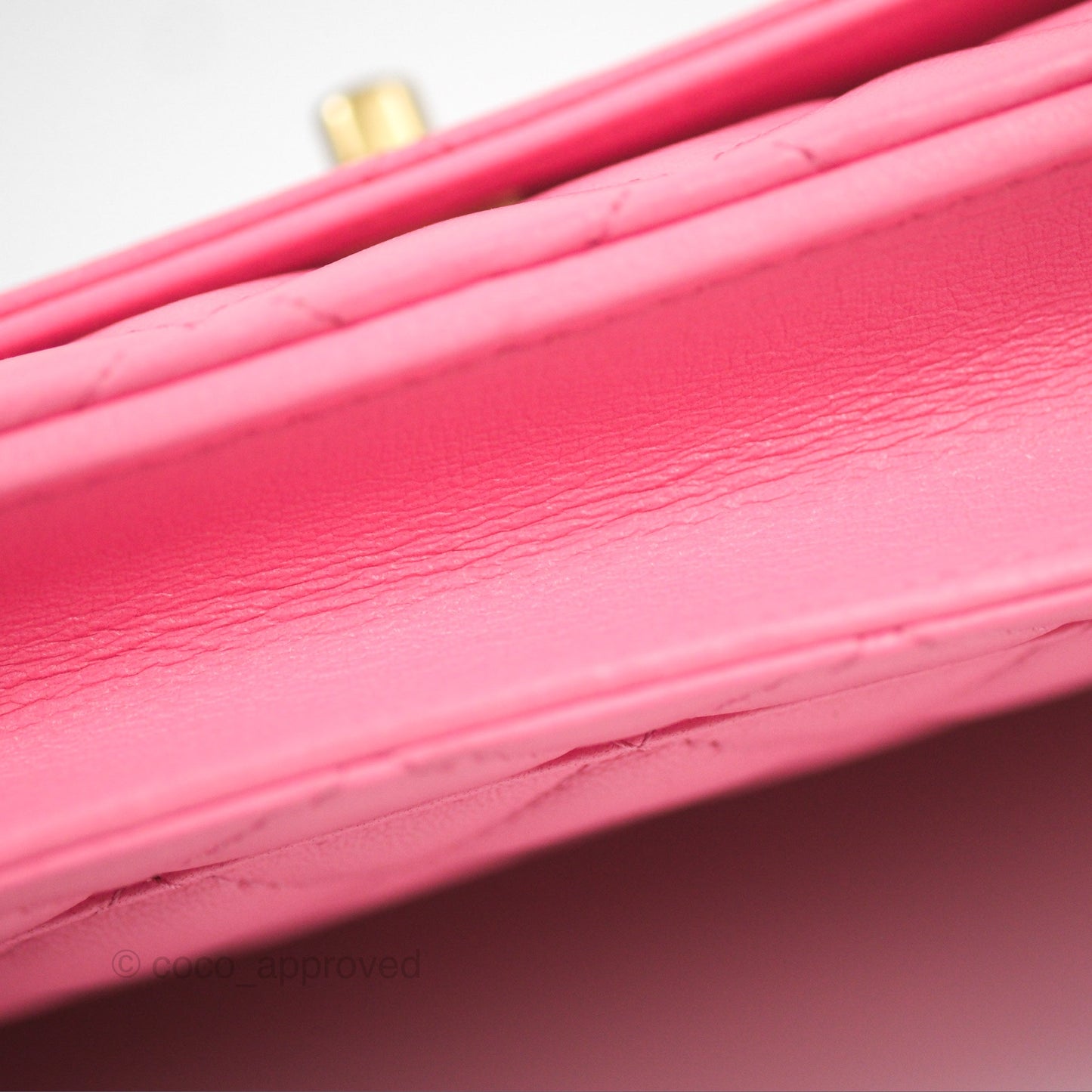Chanel Quilted Pearl Crush Wallet on Chain WOC Pink Lambskin Aged Gold Hardware