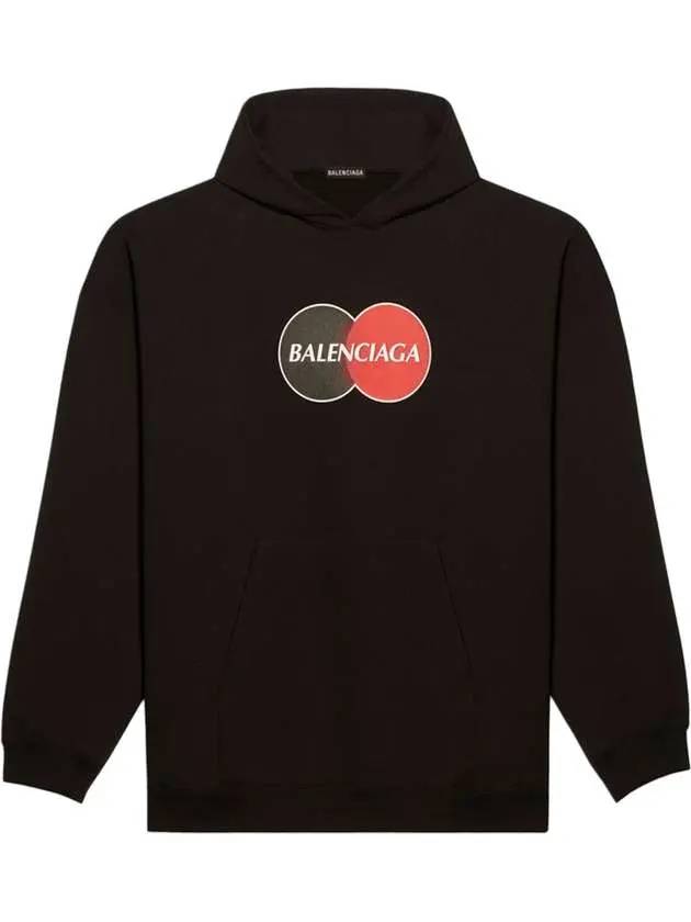 Luxury Balenciaga Logo Print Over Fit Hoodie Black