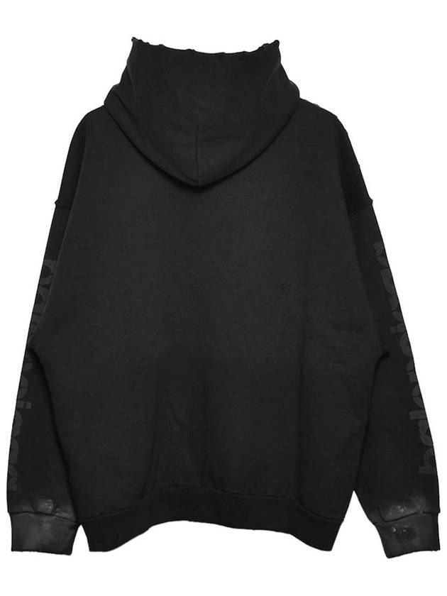 Luxury Balenciaga Logo Print Hoodie Black