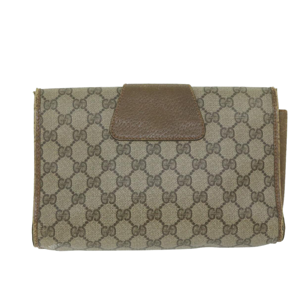 GUCCI GG Canvas Web Sherry Line Clutch Bag PVC Beige Green Red  64005