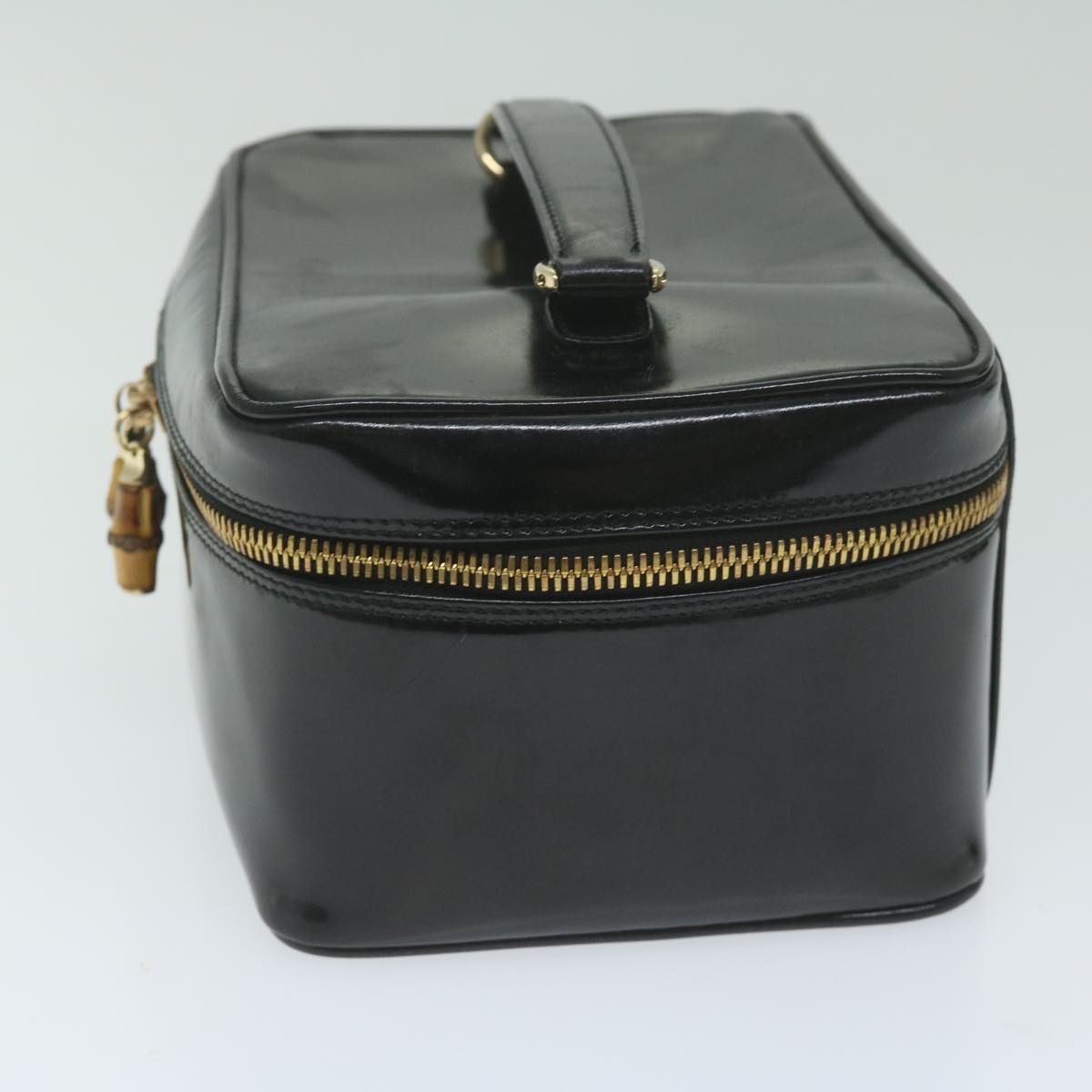GUCCI Vanity Bamboo Cosmetic Pouch Enamel Black 032 200159  64013