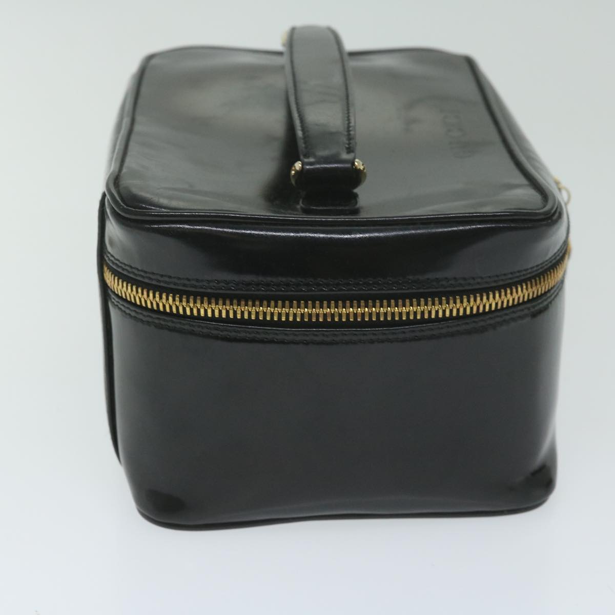 GUCCI Vanity Bamboo Cosmetic Pouch Enamel Black 032 200159  64013