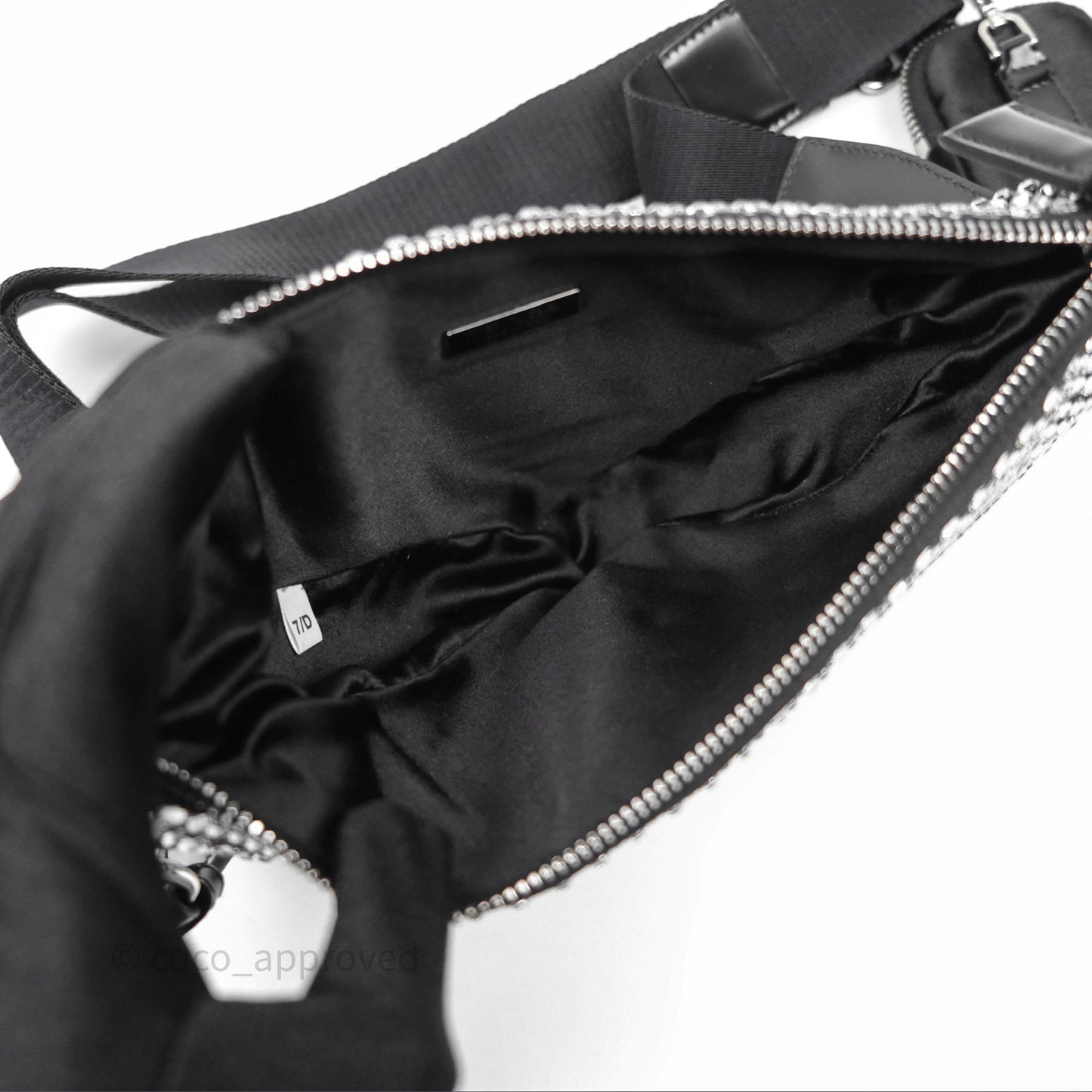 Prada Triangle Crystal Bag Black