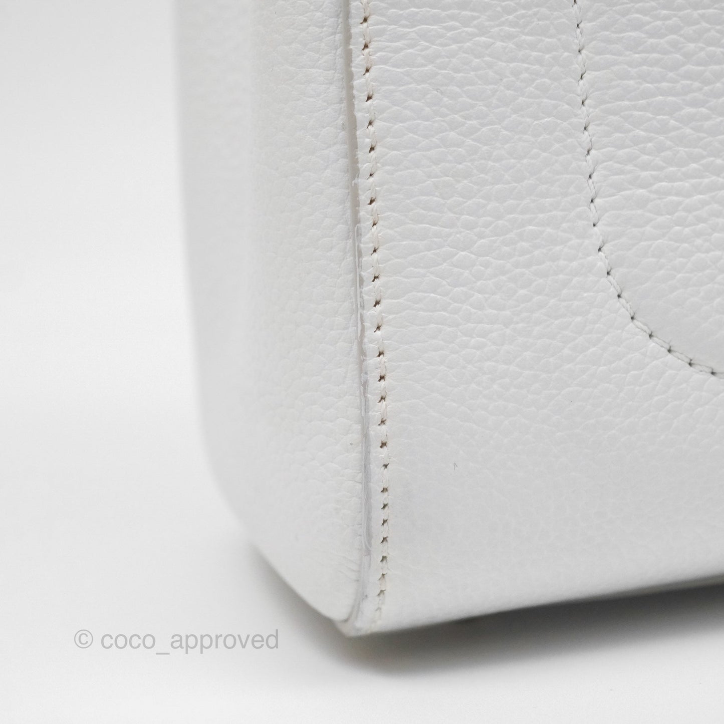 Chanel Mini Neo Executive Shopper Tote White Grained Calfskin Silver Hardware