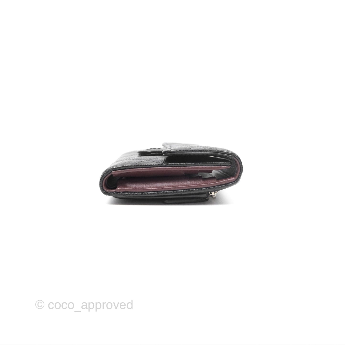 Chanel Classic Short Flap Wallet Black Caviar Silver Hardware