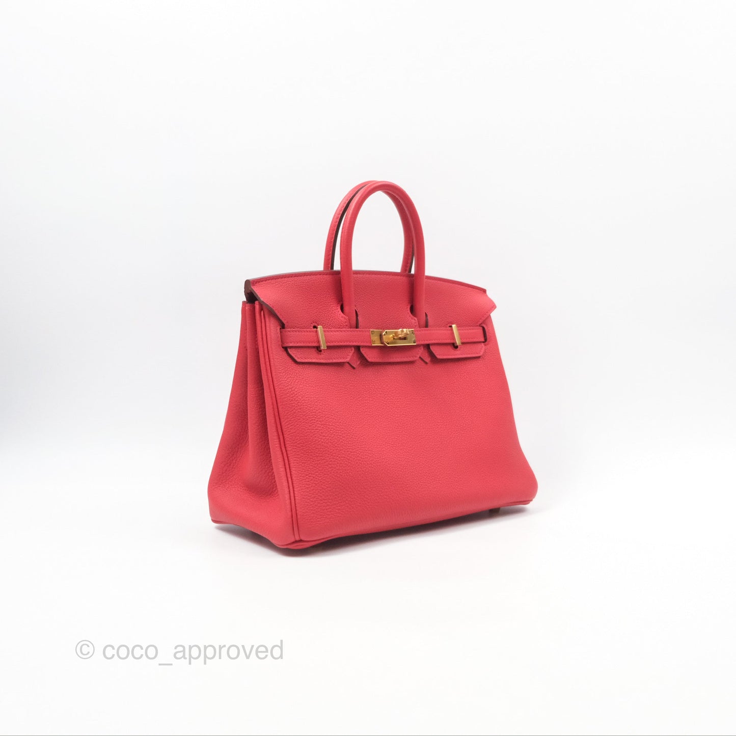 Hermes Birkin 25 Retourne Red Togo Gold Hardware
