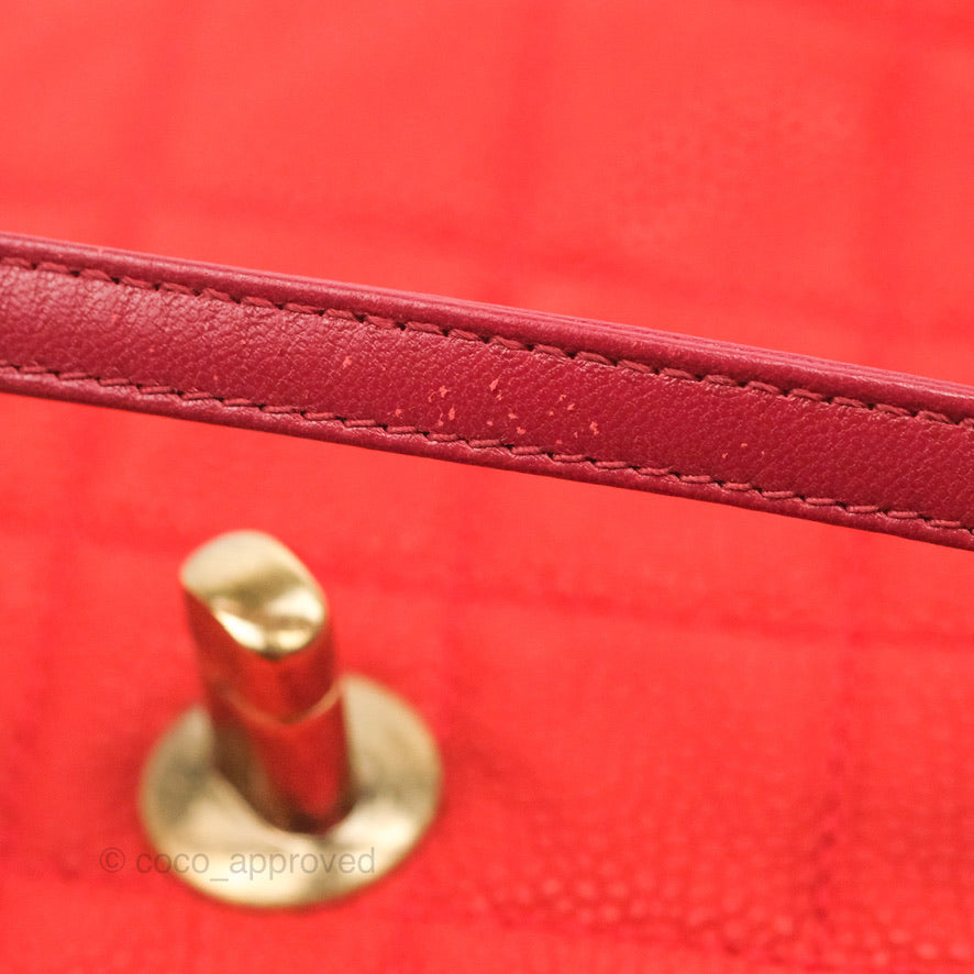 Chanel Country Chic Messenger Flap Bag Red Matte Caviar Ruthenium Hardware