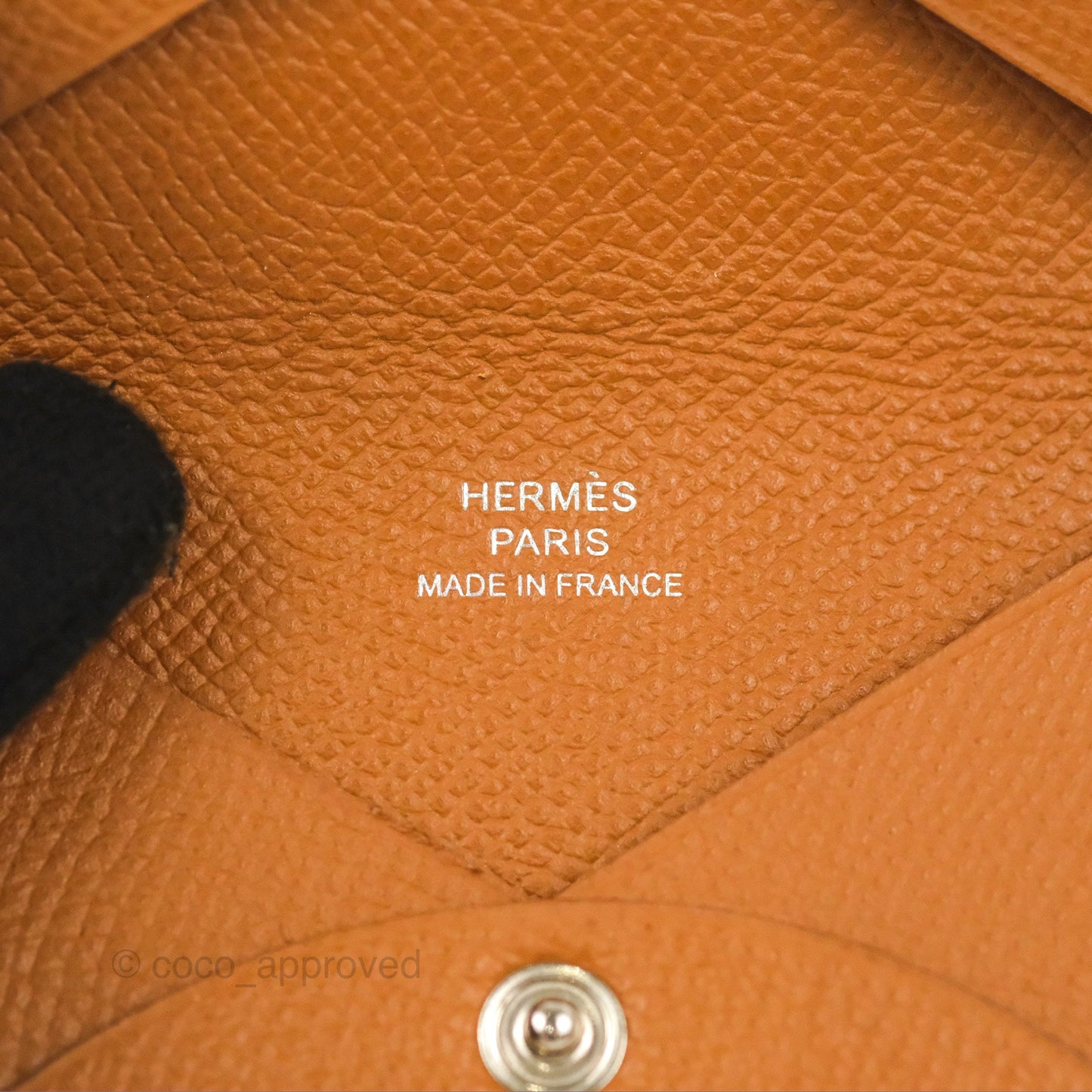 Hermès Calvi Card Holder Gold Epsom