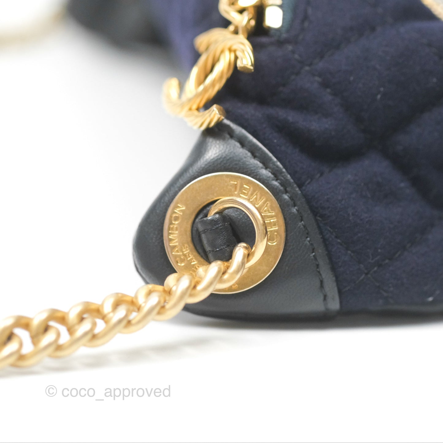Chanel Paris Hamburg Charms Belt Bag Navy Wool Lambskin