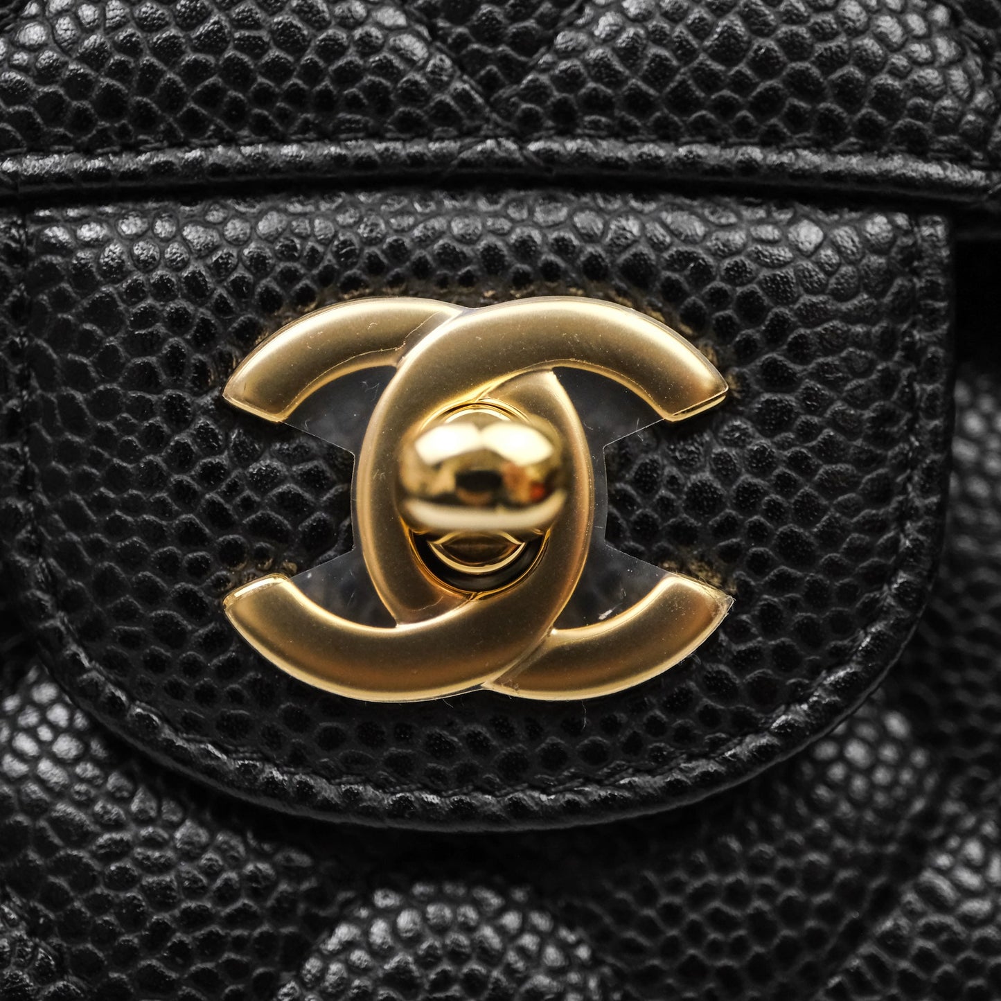 Chanel Classic Medium Flap Quilted Black Caviar Gold Hardware