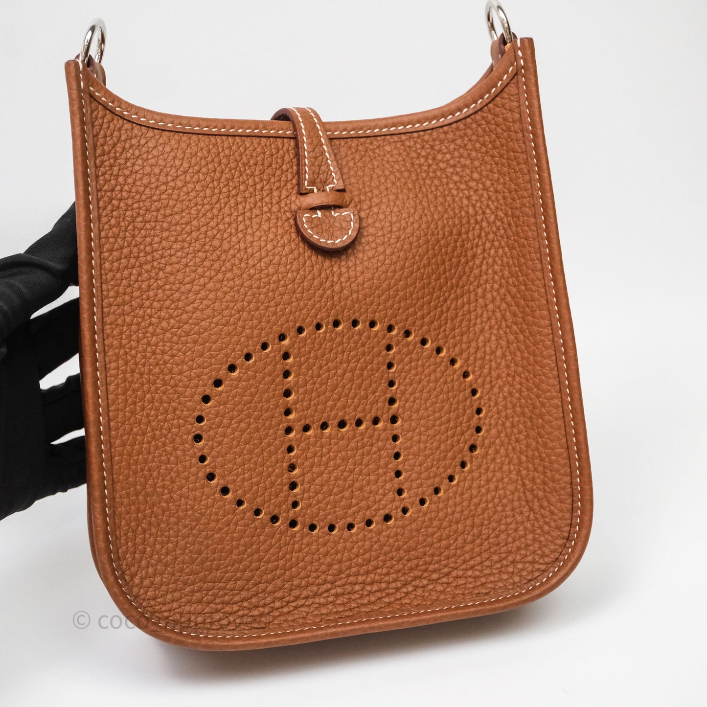 Hermès Mini Evelyne 16 Gold Clemence Gold Hardware