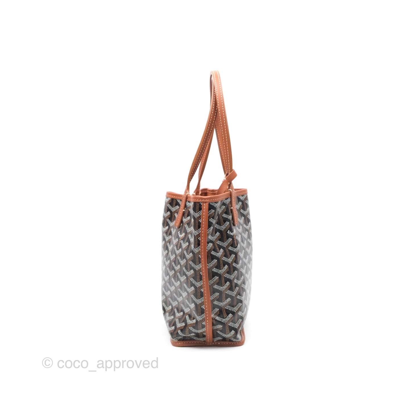 Goyard Anjou Mini Bag Goyardine Canvas Black/ Tan