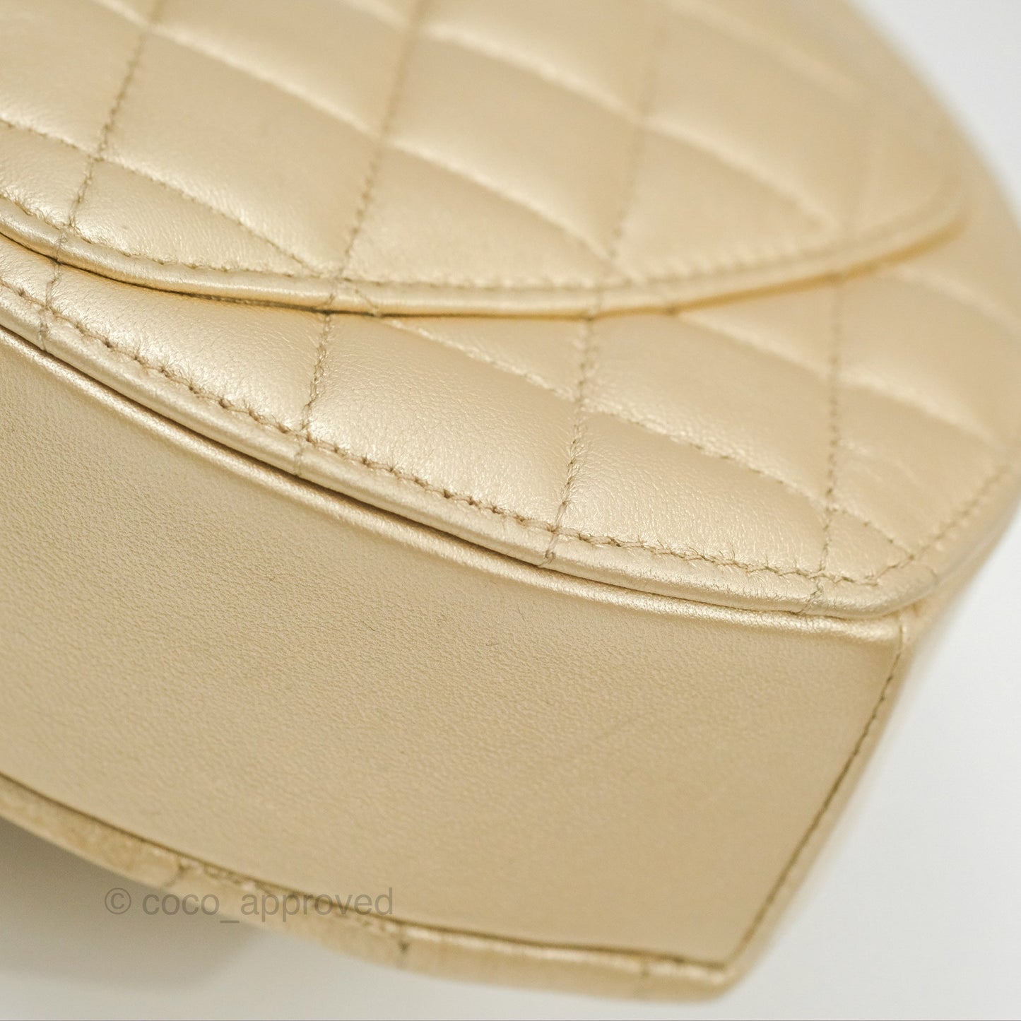 Chanel Small Heart Bag Iridescent Gold Lambskin Gold Hardware 22S