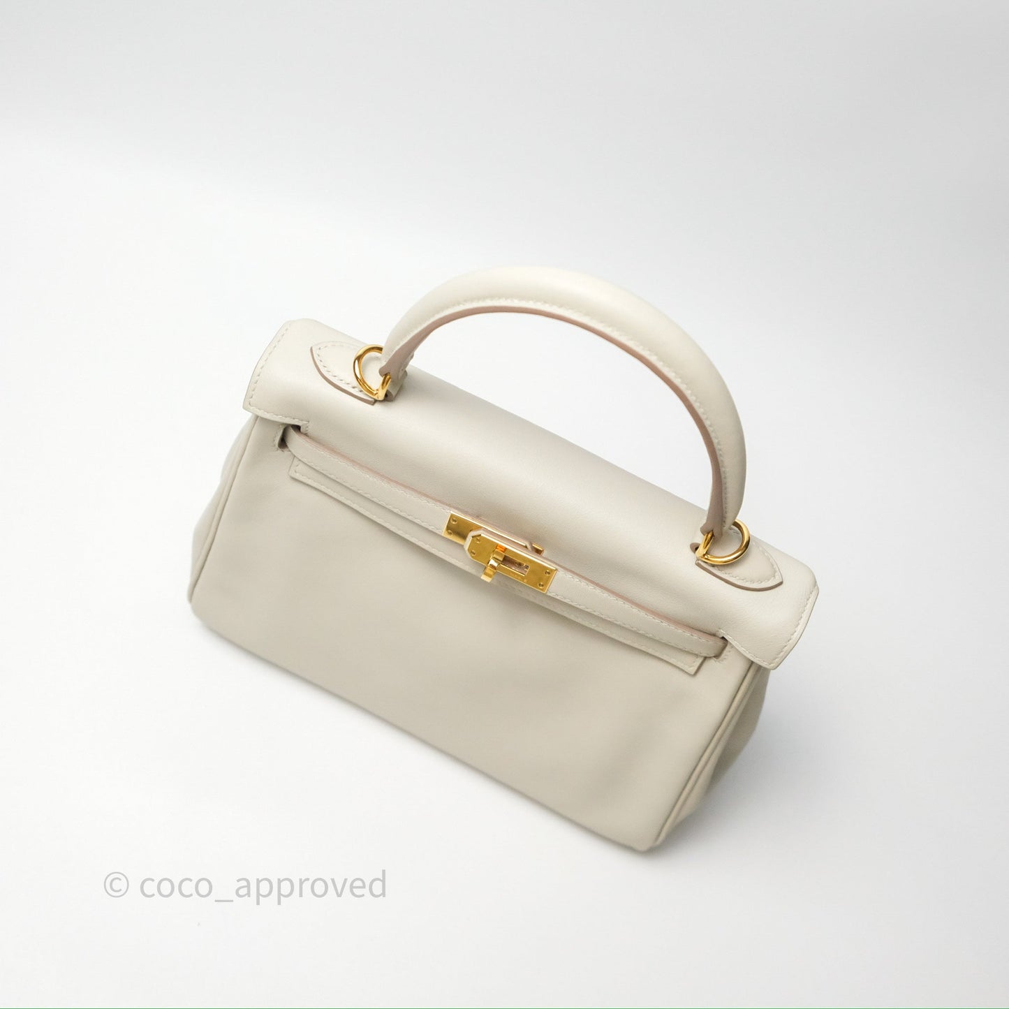 Hermès Retourne Swift Kelly 25 Gris Perle 80 Gold Hardware