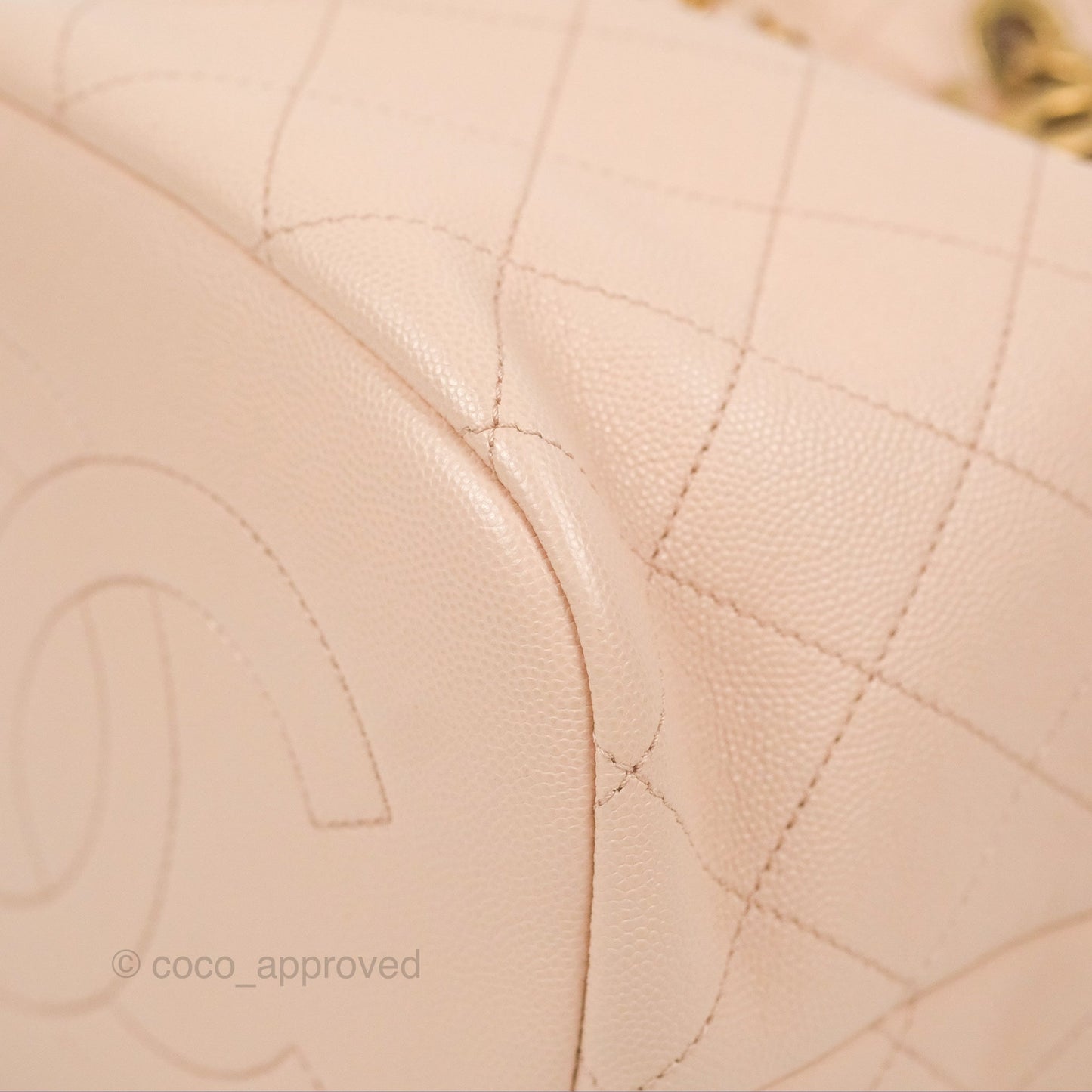 Chanel Quilted Top Handle Drawstring Bucket Bag Pink Caviar Aged Gold Hardware