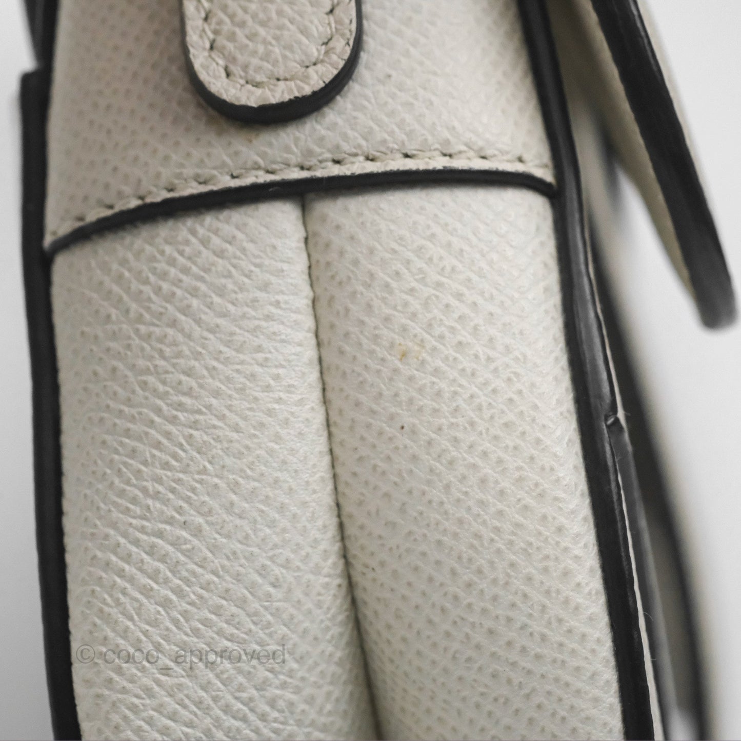 Christian Dior Mini Saddle Bag White Grained Calfskin Gold Hardware