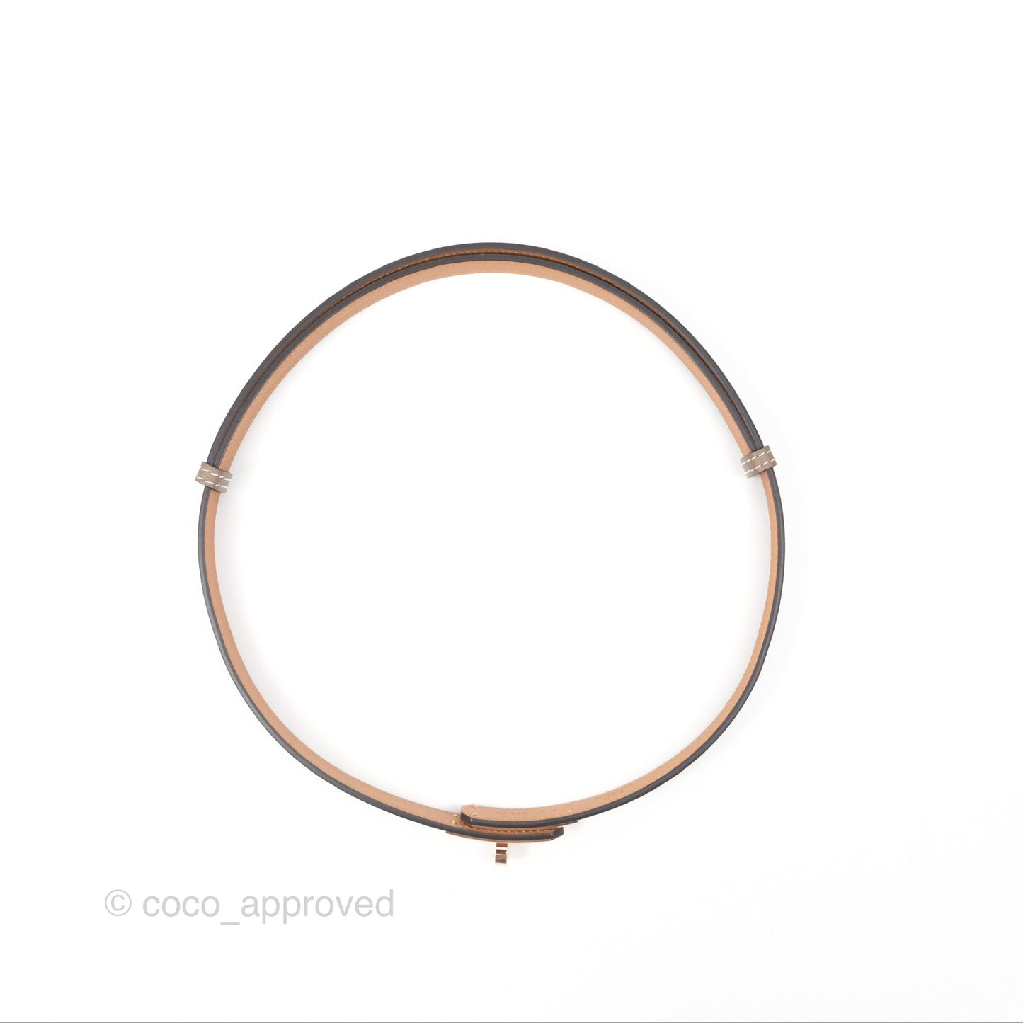 Hermès Epsom Kelly Buckle Belt Etoupe 18 Rose Gold Hardware