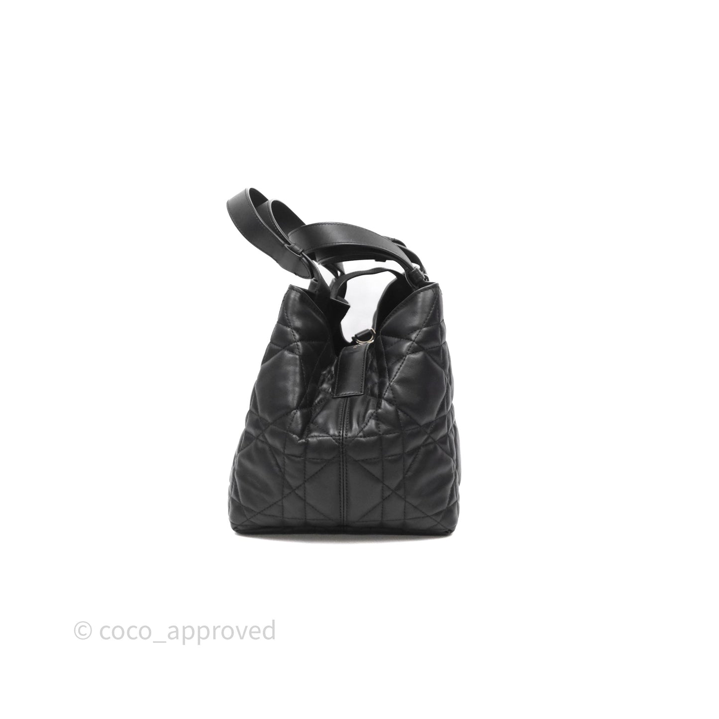Christian Dior Medium Dior Toujours Bag Black Macrocannage Calfskin