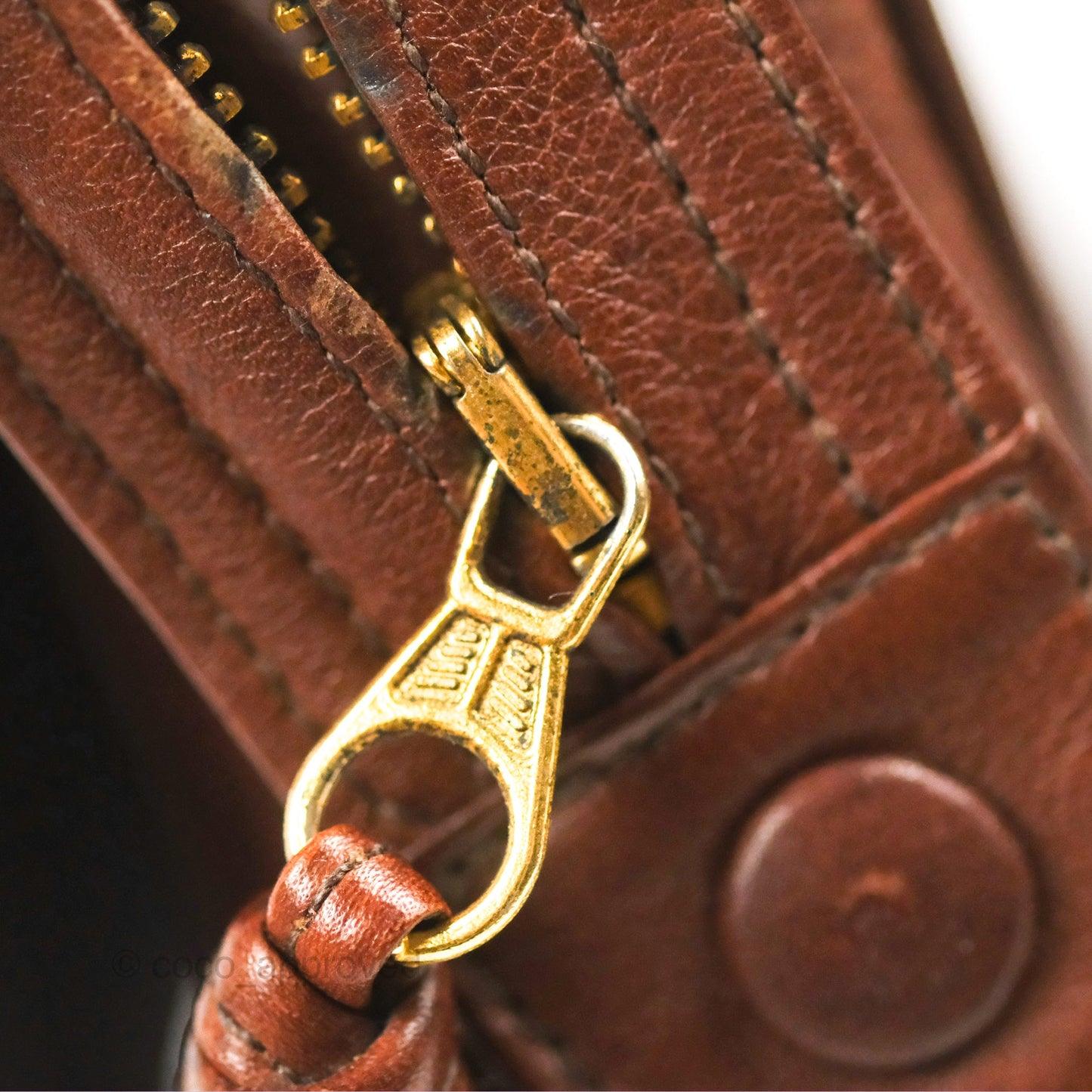 Chanel Vintage Tote Bag Quilted Brown 24K Gold Hardware
