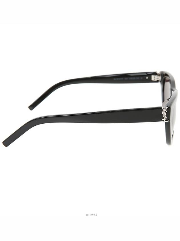Luxury Saint Laurent Cat eye sunglasses SLM127 F black silver YSL logo