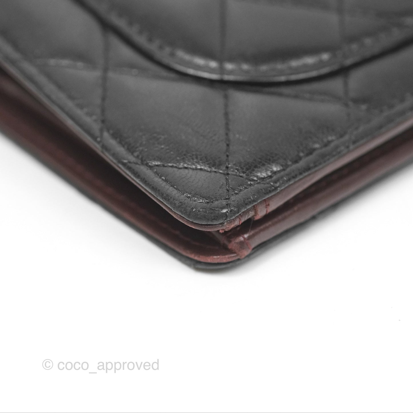 Chanel Classic Quilted Long Wallet Black Lambskin Silver Hardware