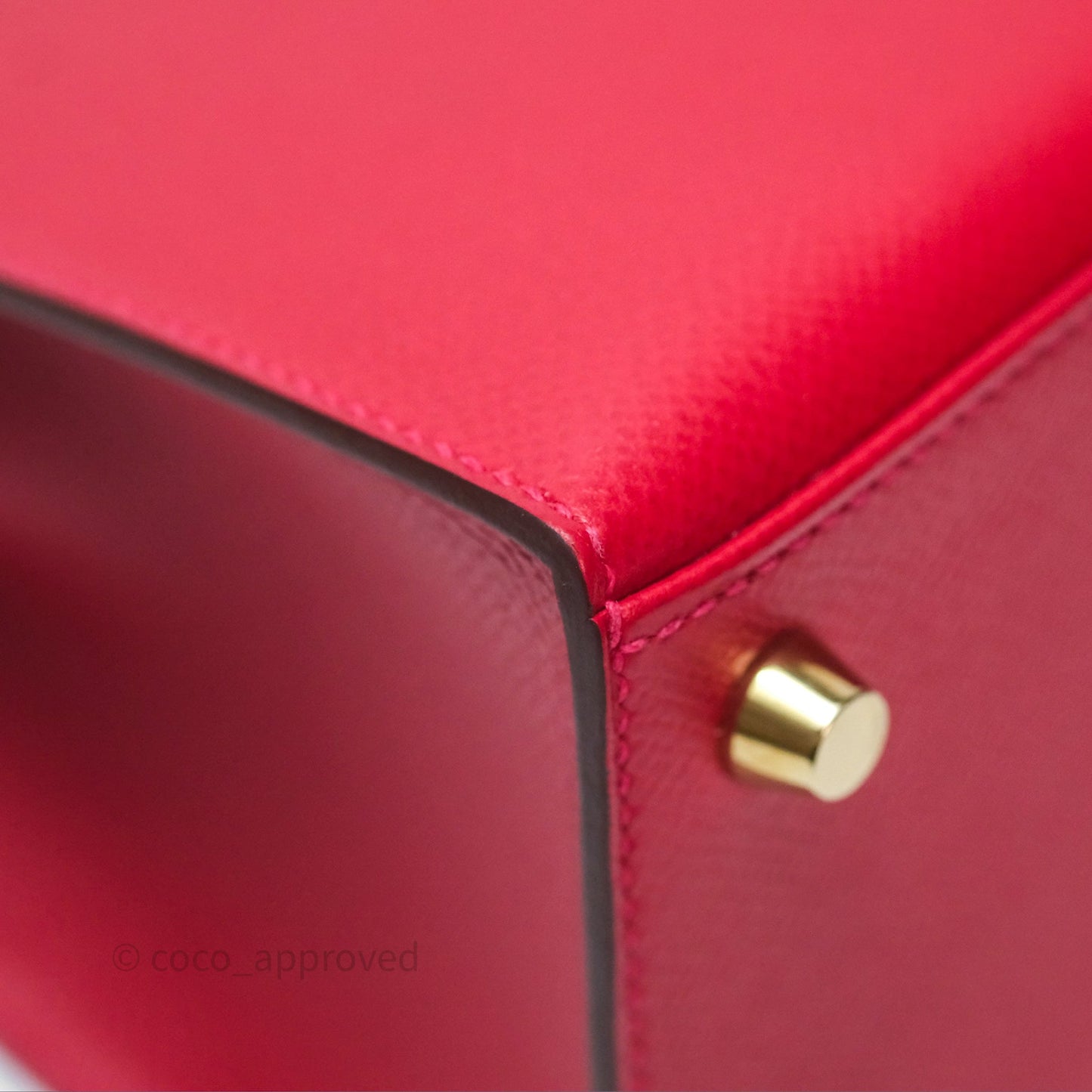Hermès Sellier Kelly 25 Rouge Casaque Q5 Epsom Gold Hardware