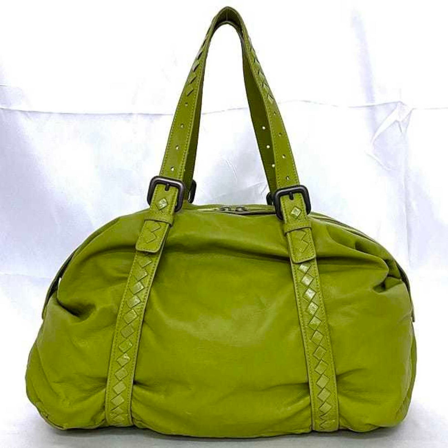 Luxury Bottega Veneta  Intrecciato Leather Boston Bag Handbag ()